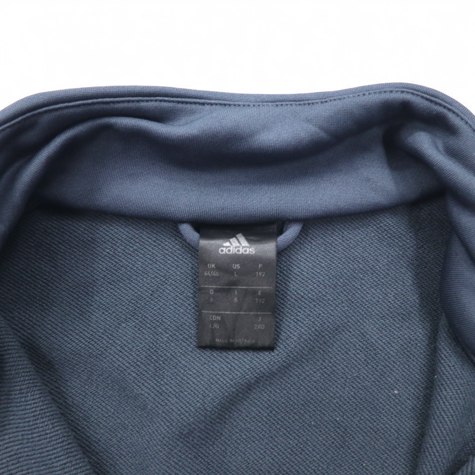 Giacca da tuta adidas con collo alto, taglia 2XL, bicolore, blu navy e grigio, in poliestere, a 3 strisce