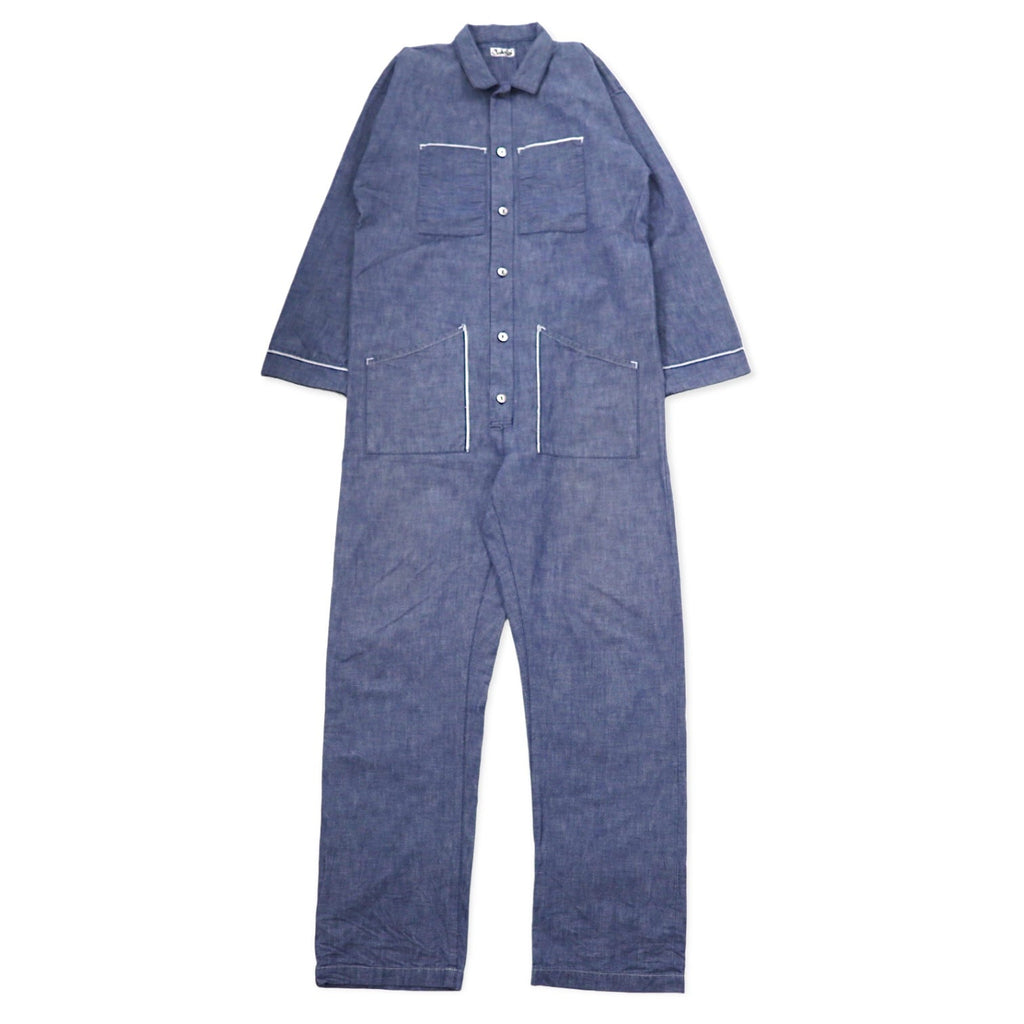 Tuta intera all-in-one CLASS, taglia M, colore blu, chambray di cotone, prodotto in Giappone
