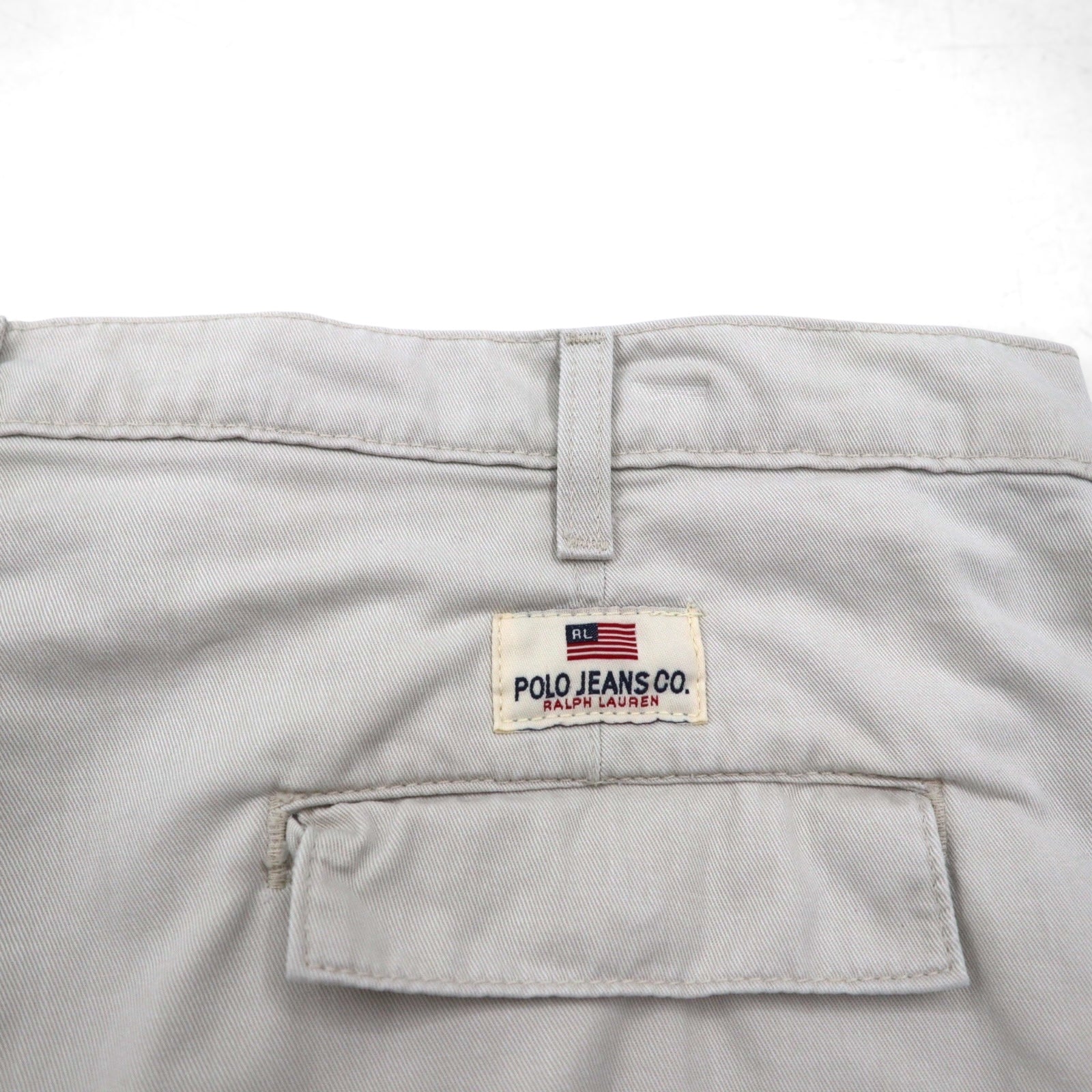 POLO JEANS CO. RALPH LAUREN anni '90 pantaloncini cargo corti baggy FREIGHTER SHORT pantaloni a mezza gamba XL beige cotone