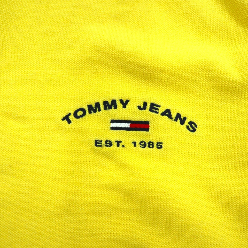 TOMMY JEANS anni '90 Polo a collo aperto taglia L gialla con logo ricamato, made in Pakistan
