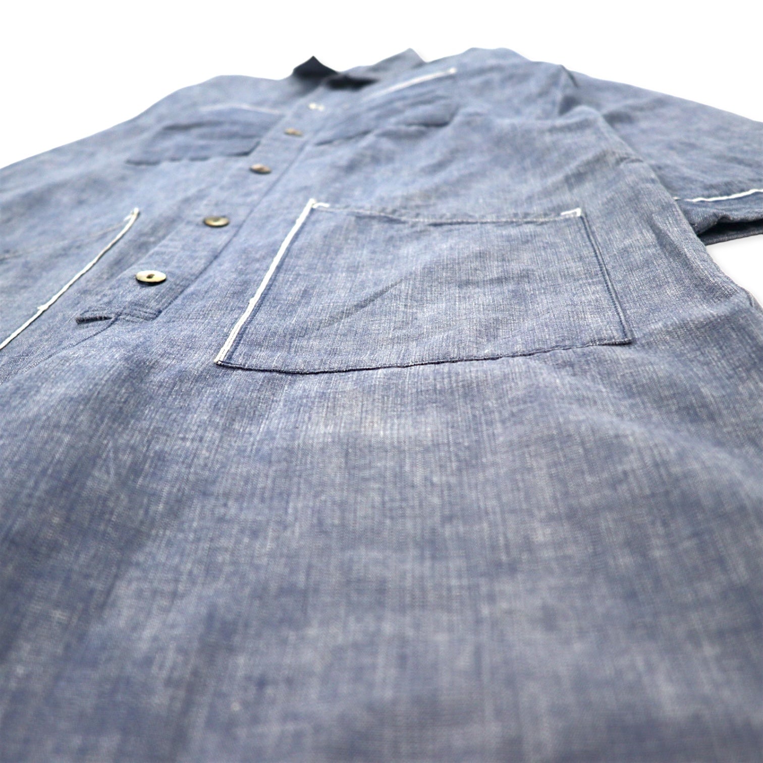 Tuta intera all-in-one CLASS, taglia M, colore blu, chambray di cotone, prodotto in Giappone