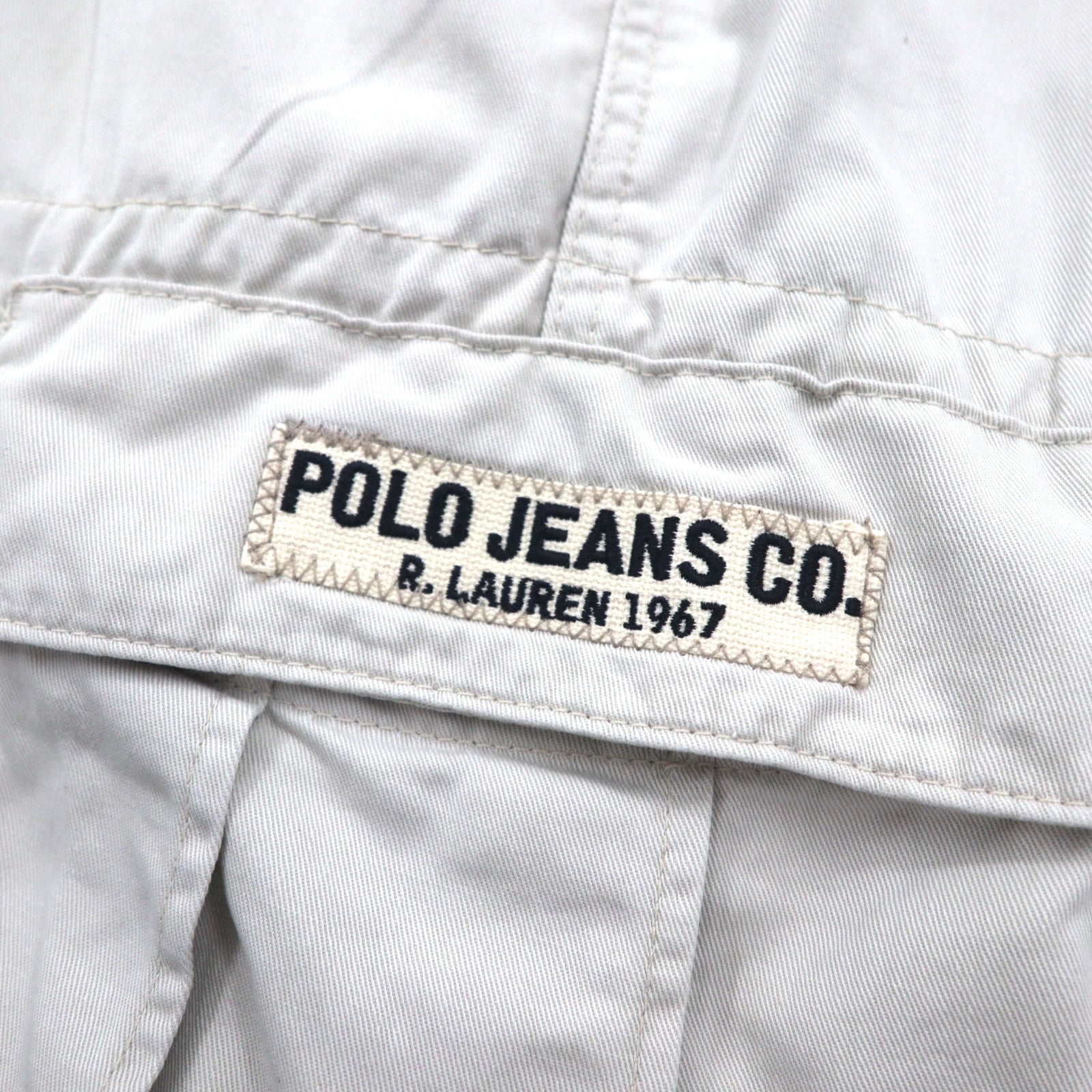 POLO JEANS CO. RALPH LAUREN anni '90 pantaloncini cargo corti baggy FREIGHTER SHORT pantaloni a mezza gamba XL beige cotone