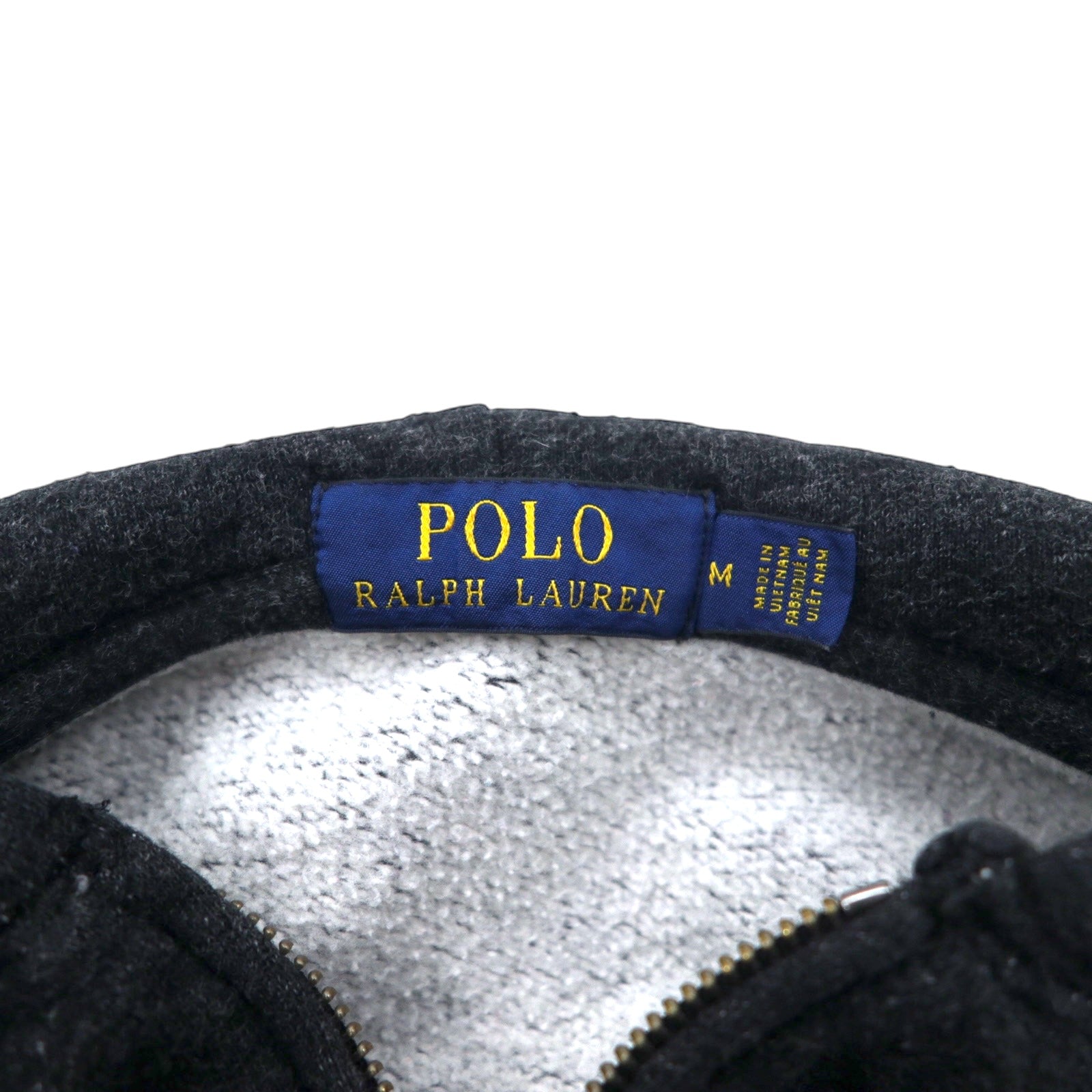 POLO RALPH LAUREN felpa con cappuccio full zip M grigio cotone logo patch