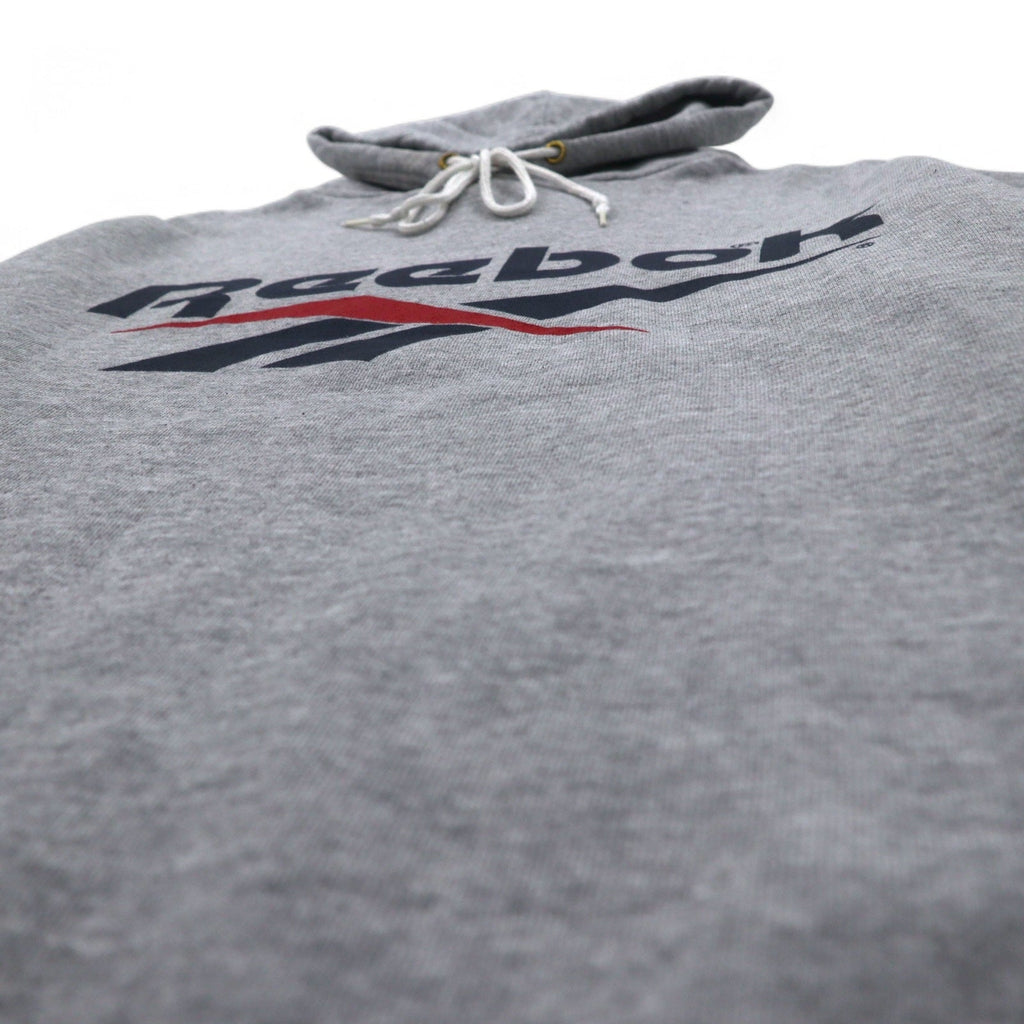 Reebok anni '90, made in USA, felpa con cappuccio pullover con logo Vector, taglia M, grigio, cotone