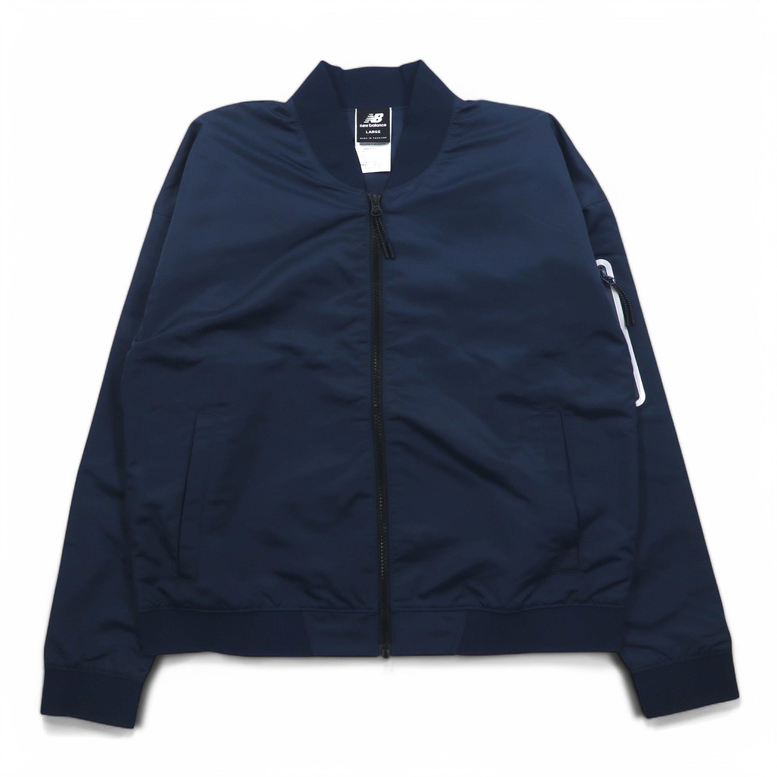 new balance サテン ボンバージャケット フライトジャケット L ネイビー ポリエステル AWJ81501