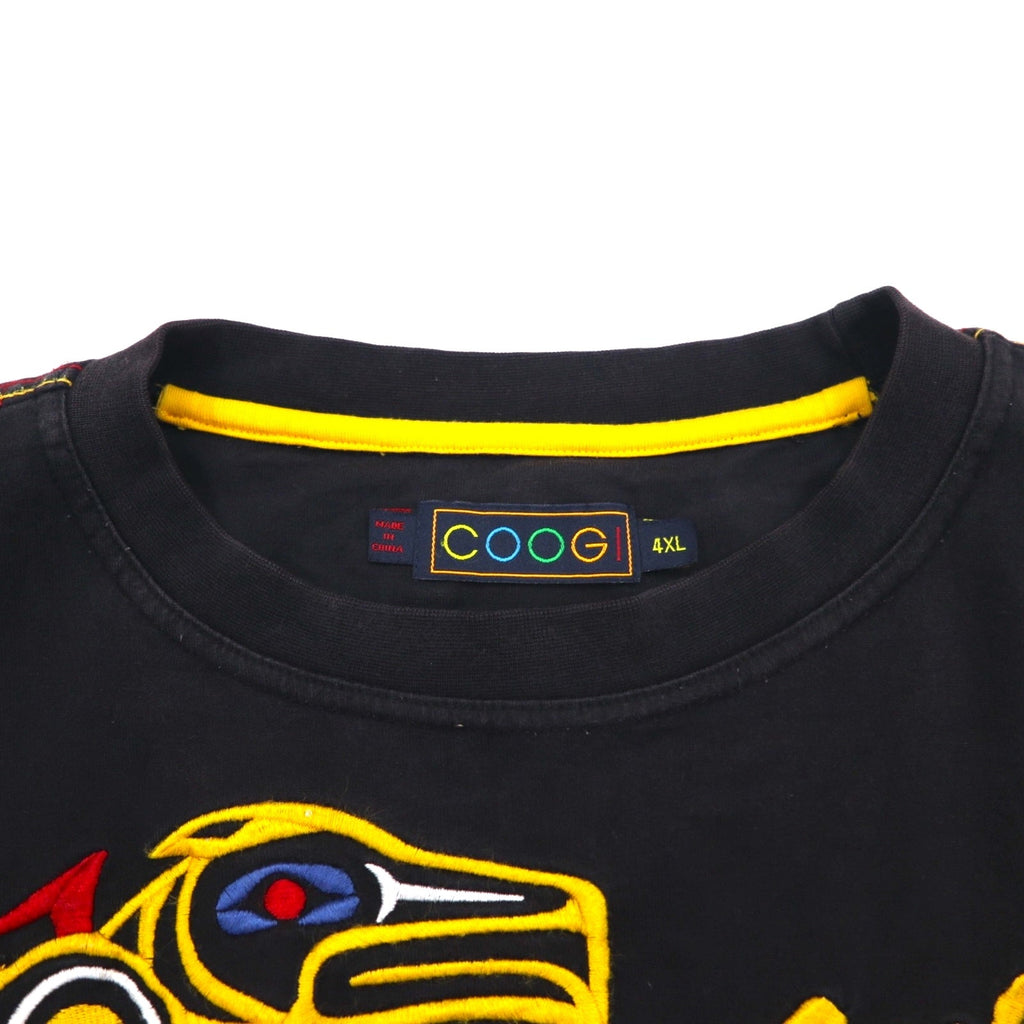 COOGI 90年代 刺繍 Tシャツ 4XL ビッグサイズ ブラック コットン