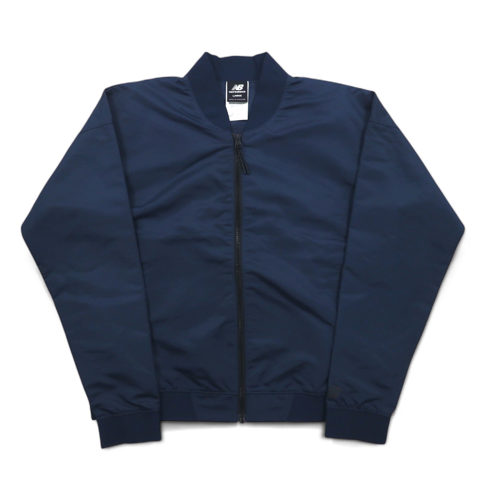 new balance サテン ボンバージャケット フライトジャケット L ネイビー ポリエステル AWJ81501