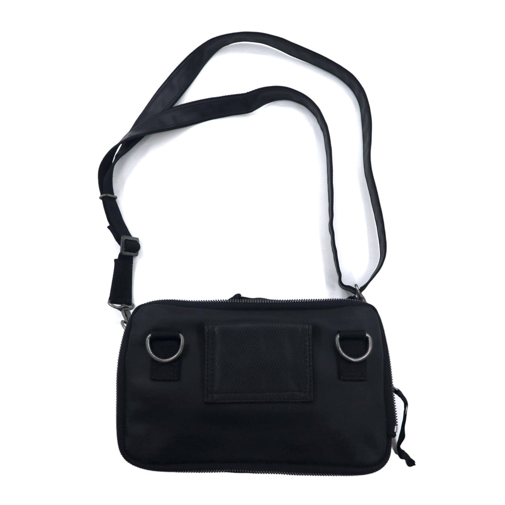 LUGGAGE LABEL (Yoshida Kaban) Borsa a tracolla New Liner Nera PVC Cerniera perimetrale NEW LINER Etichetta blu Fatto in Giappone