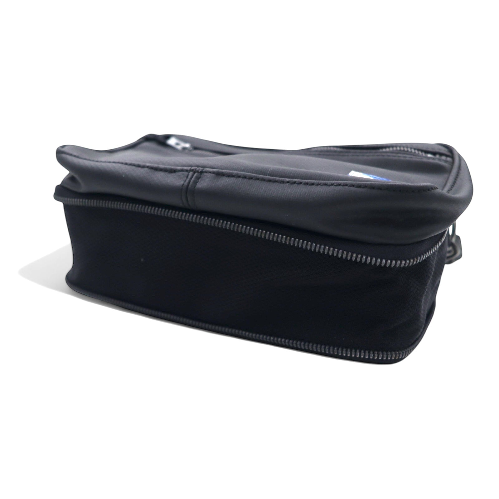 LUGGAGE LABEL (Yoshida Kaban) Borsa a tracolla New Liner Nera PVC Cerniera perimetrale NEW LINER Etichetta blu Fatto in Giappone
