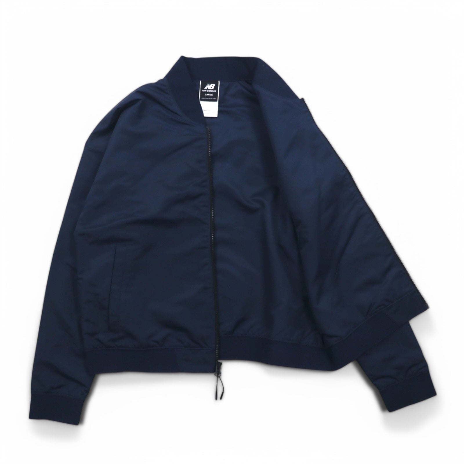 new balance サテン ボンバージャケット フライトジャケット L ネイビー ポリエステル AWJ81501