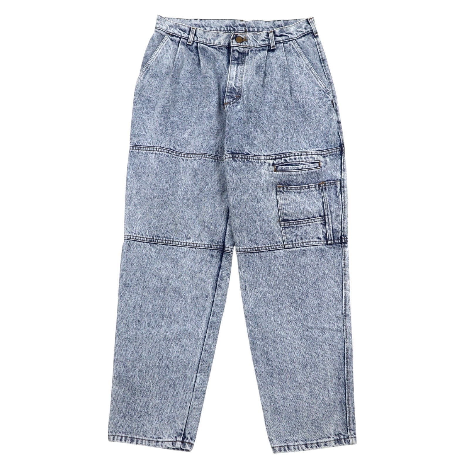 Lee anni '90 USA, pantaloni in denim affusolati a vita alta, taglia 34, blu, lavaggio chimico, cotone, chiusura con cerniera