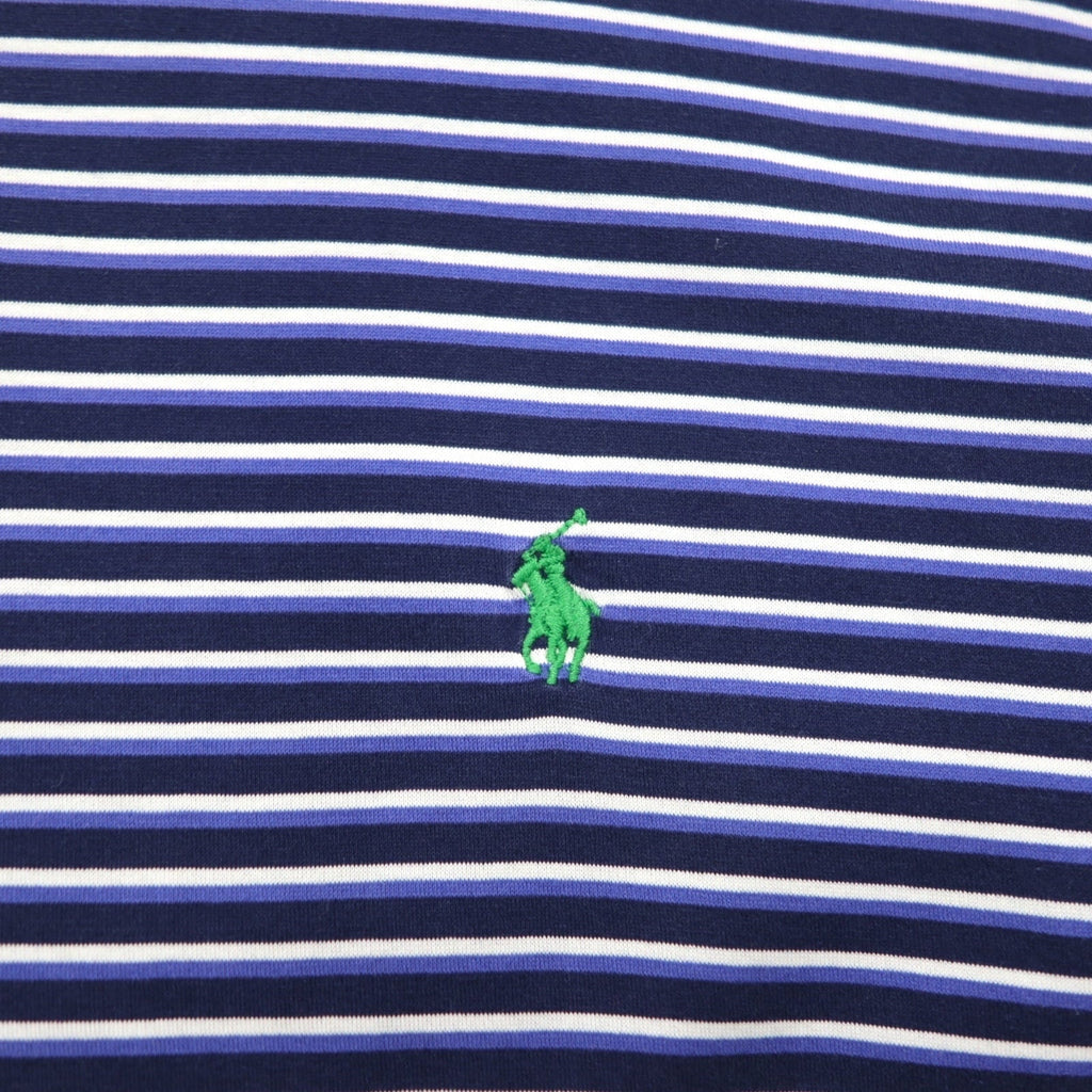 Polo by Ralph Lauren polo anni '90 XL taglia grande blu navy a righe pima cotton GOLF FIT ricamo pony piccolo made in Perù