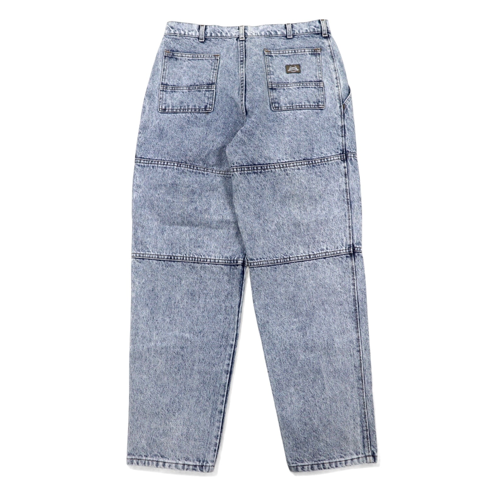 Lee anni '90 USA, pantaloni in denim affusolati a vita alta, taglia 34, blu, lavaggio chimico, cotone, chiusura con cerniera