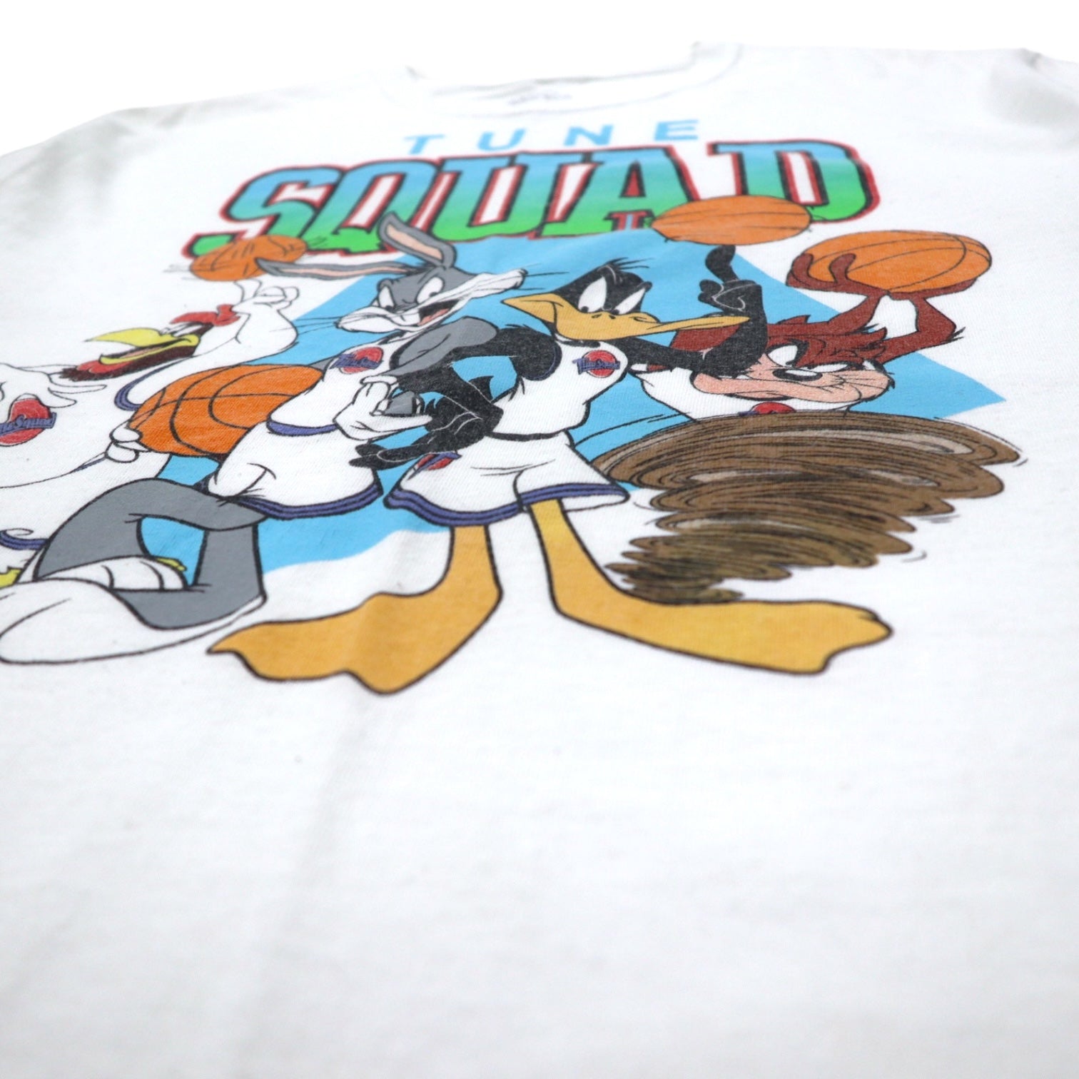 T-shirt "SPACE JAM" con stampa di personaggi, taglia M, colore bianco, cotone, WARNER BROS, LOONEY TUNES, TUNE SQUAD