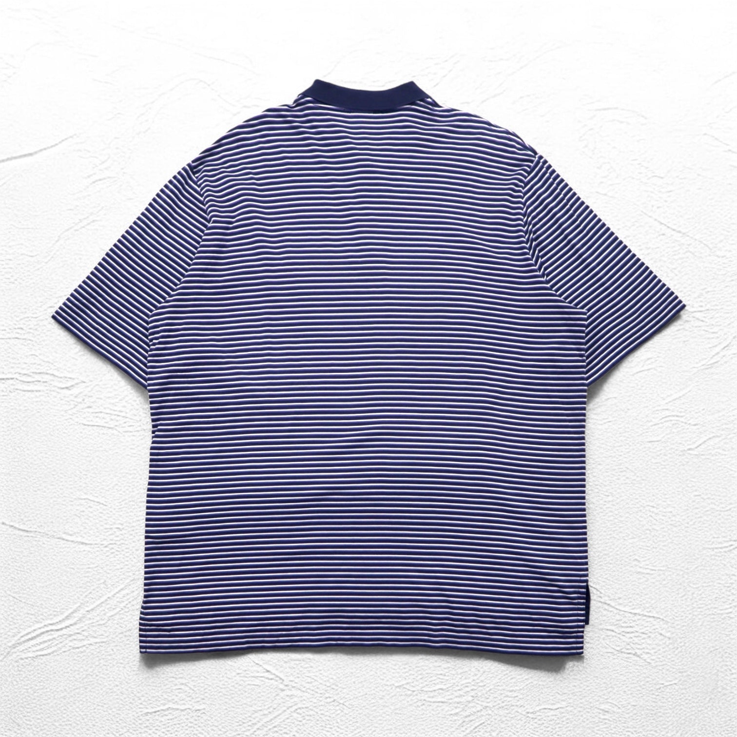 Polo by Ralph Lauren polo anni '90 XL taglia grande blu navy a righe pima cotton GOLF FIT ricamo pony piccolo made in Perù