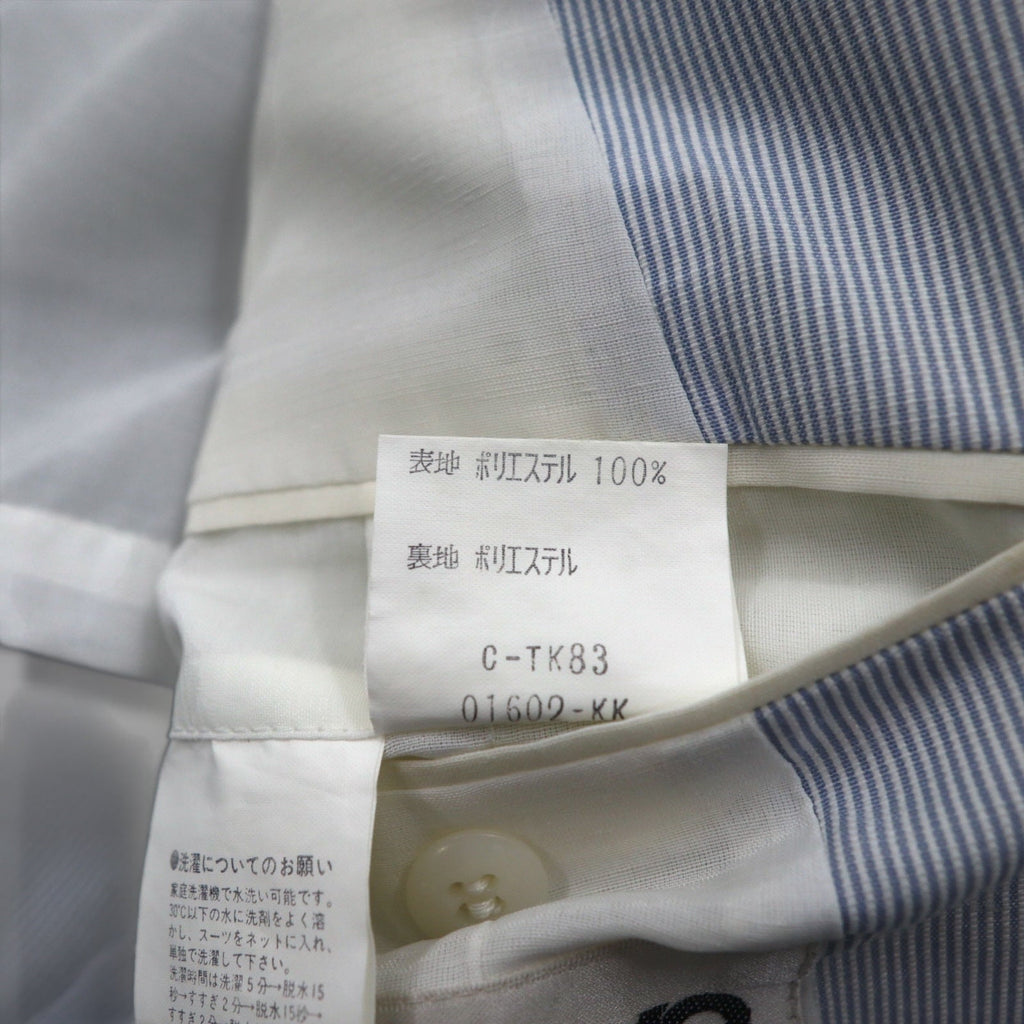 Vintage anni '90, made in Japan, completo tradizionale Mr. SANYO in seersucker, abito 2 bottoni, completo, taglia S, blu a righe, taglio ampio