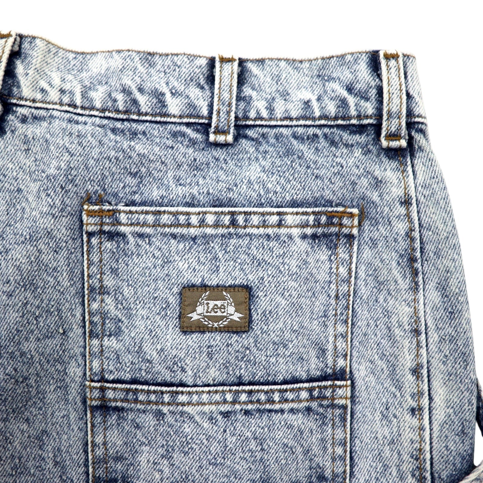 Lee anni '90 USA, pantaloni in denim affusolati a vita alta, taglia 34, blu, lavaggio chimico, cotone, chiusura con cerniera