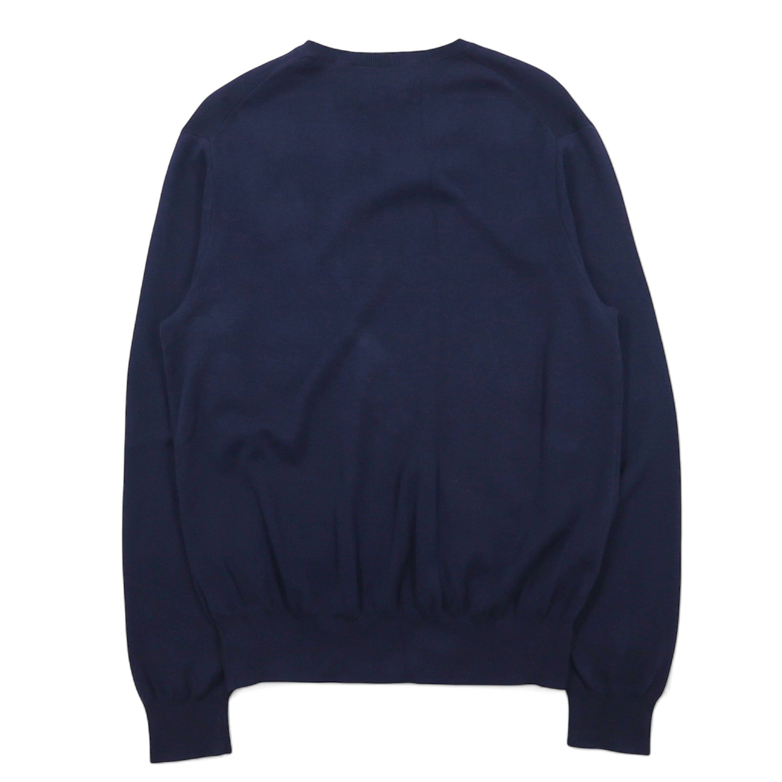 Polo by Ralph Lauren anni '90 maglione in cotone pima scollo a V L blu navy ricamo piccolo pony