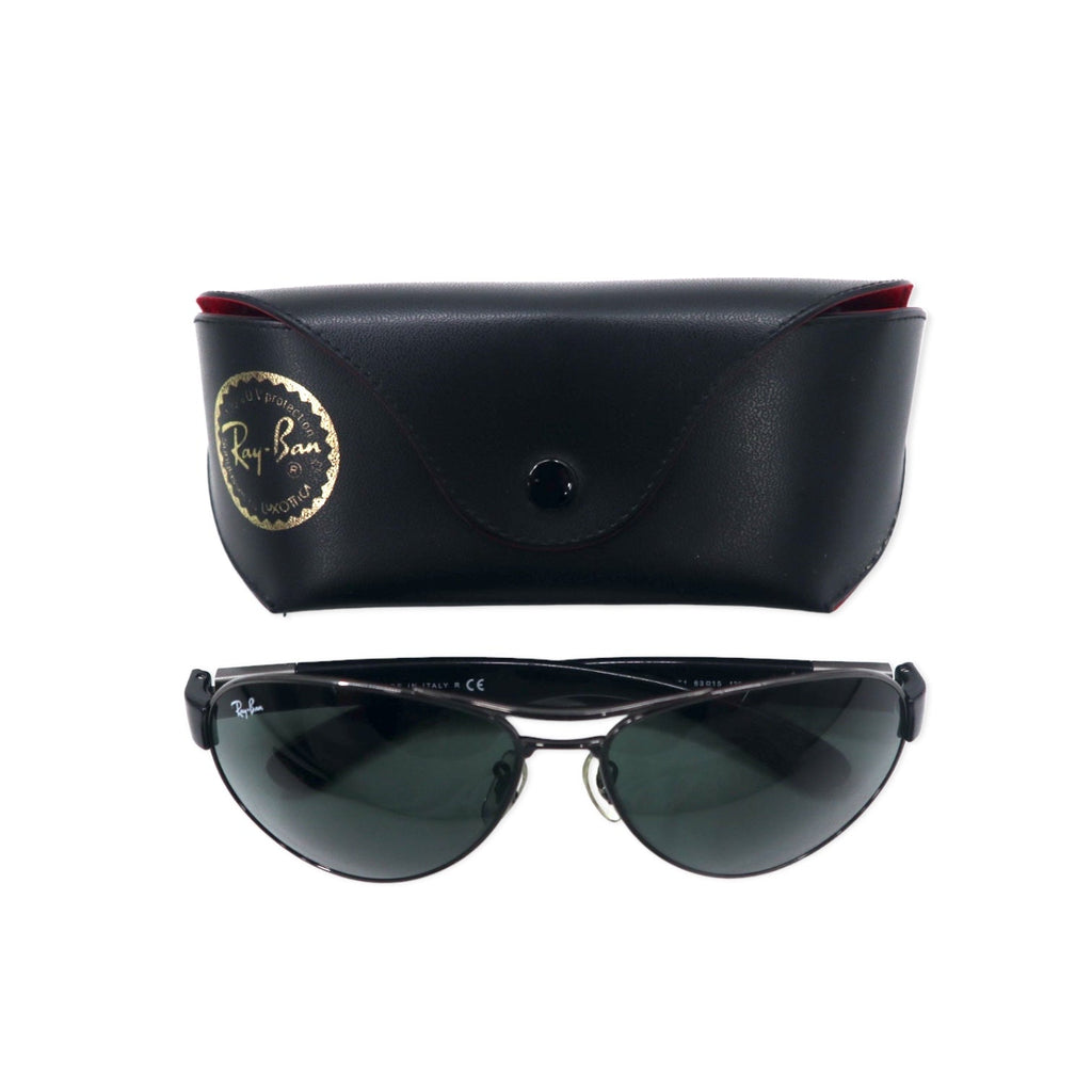 Ray-Ban Occhiali da sole a goccia neri, made in Italy, RB3509 004/71 63◻︎15 135 3N, modello fuori produzione di prima qualità