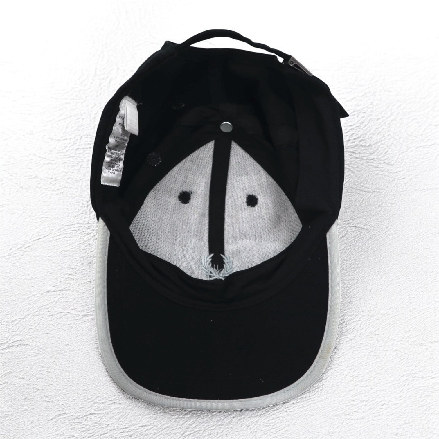 FRED PERRY Cappellino a 6 pannelli TAGLIA UNICA Cappellino nero Cotone Logo ricamato a punto singolo