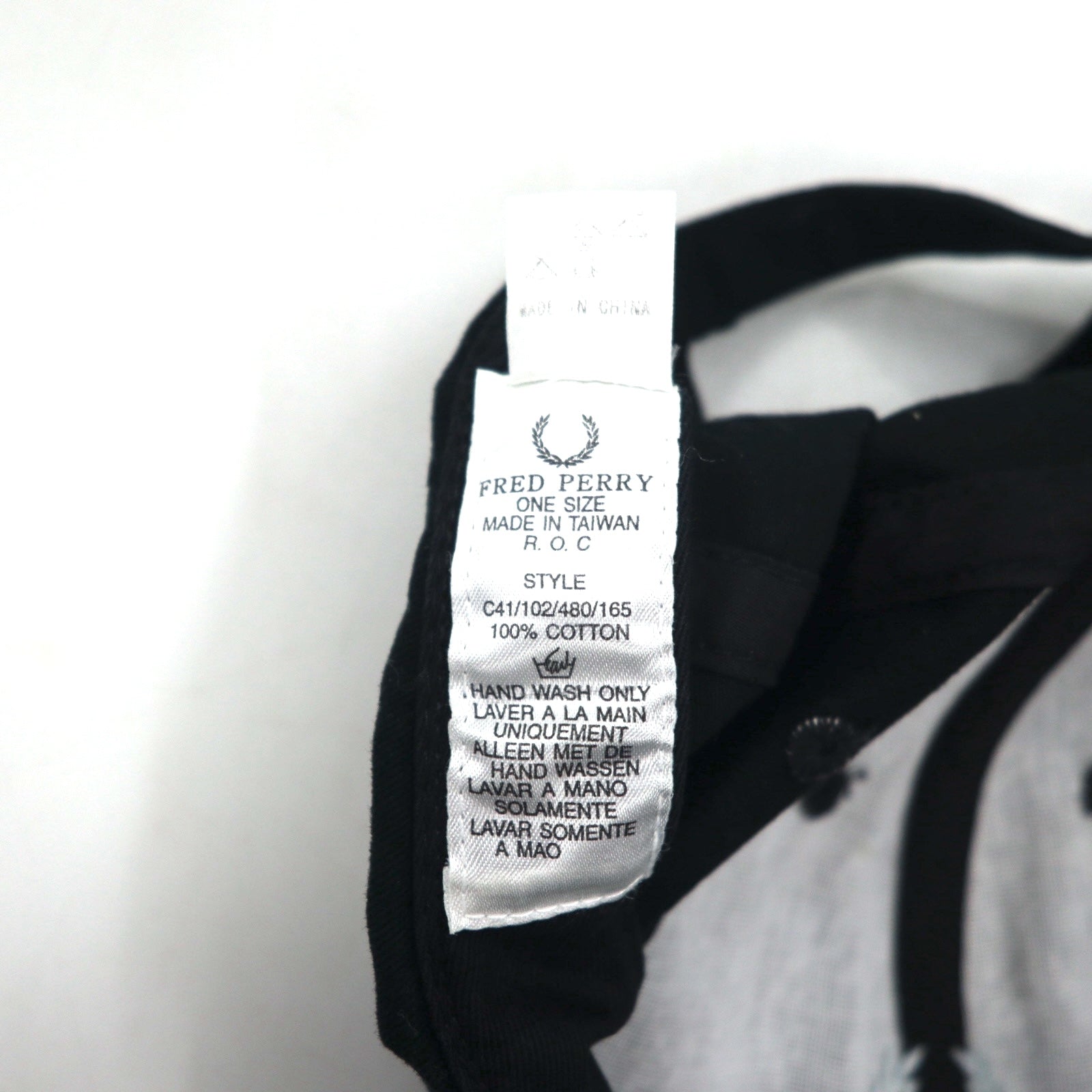 FRED PERRY Cappellino a 6 pannelli TAGLIA UNICA Cappellino nero Cotone Logo ricamato a punto singolo