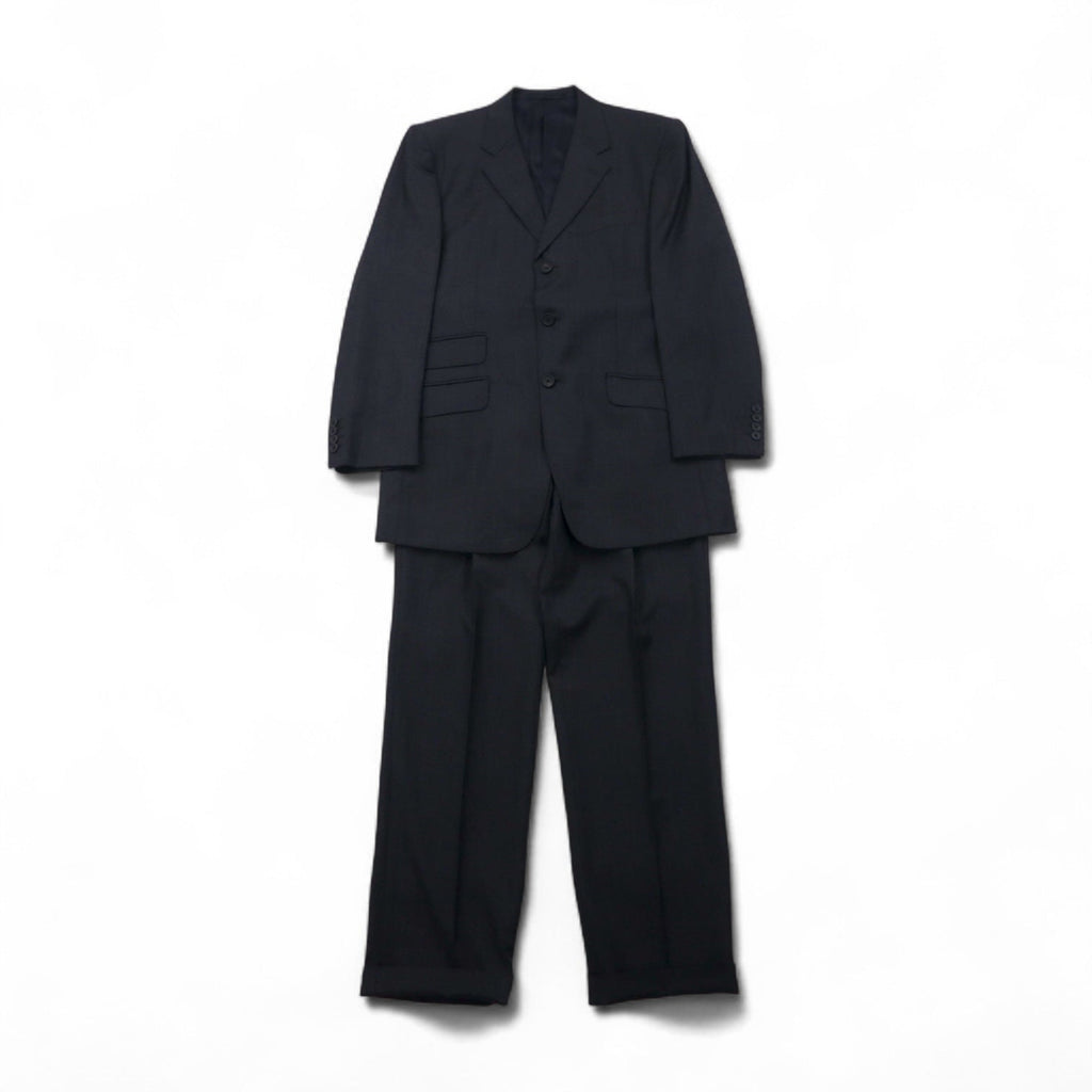 Paul Smith anni '90, abito 3 bottoni SUPER 100's, completo, XL, grigio a quadri, lana VITALE BARBERIS CANONICO, tessuto italiano, made in Japan