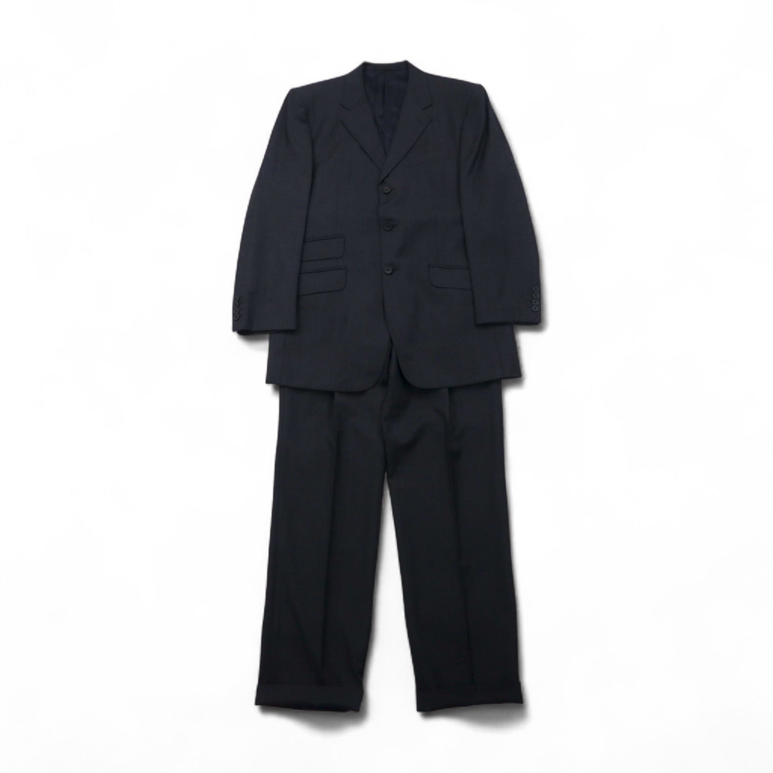 Paul Smith 90年代 SUPER 100's 3B スーツ セットアップ XL グレー チェック ウール VITALE BARBERIS CANONICO イタリア製生地 日本製