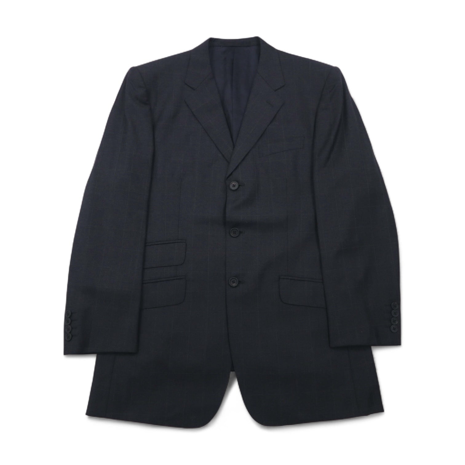 Paul Smith anni '90, abito 3 bottoni SUPER 100's, completo, XL, grigio a quadri, lana VITALE BARBERIS CANONICO, tessuto italiano, made in Japan