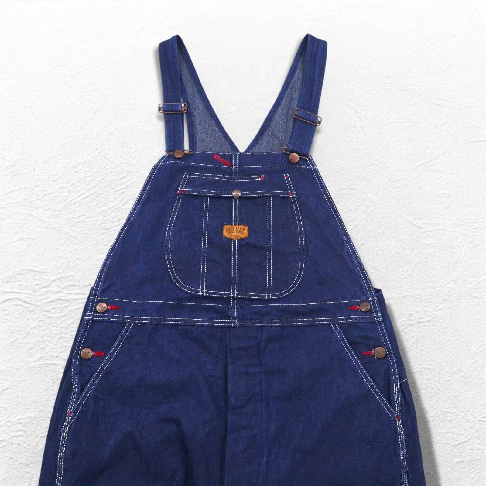RED KAP Salopette in jeans taglia L blu indaco BD10DN Made in Mexico