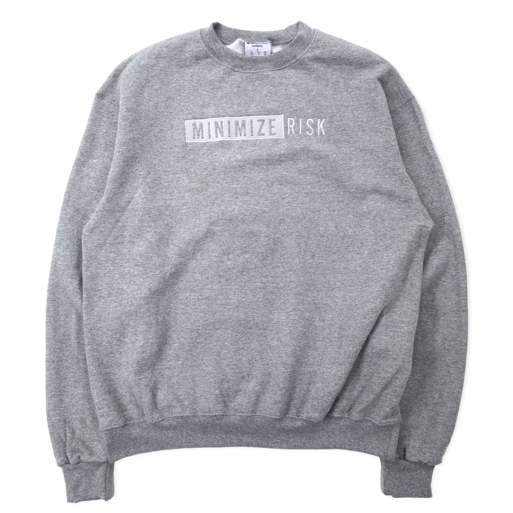Felpa girocollo Champion ECO 2XL grigia cotone felpata ricamo MINIMIZE RISK made in El Salvador