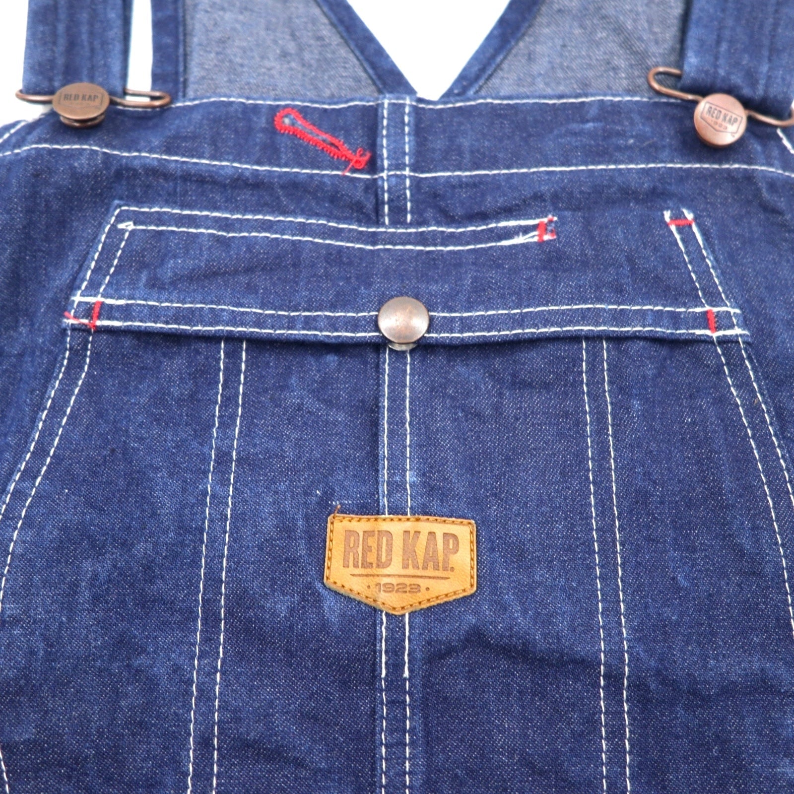 RED KAP Salopette in jeans taglia L blu indaco BD10DN Made in Mexico