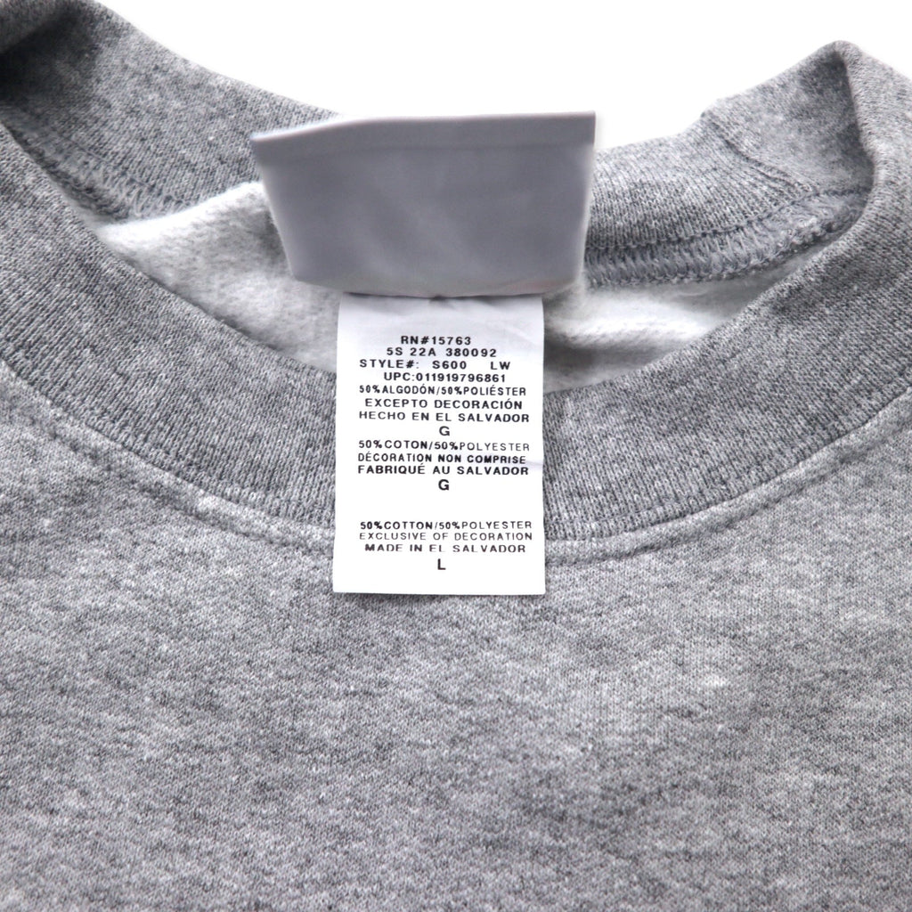 Felpa girocollo Champion ECO 2XL grigia cotone felpata ricamo MINIMIZE RISK made in El Salvador