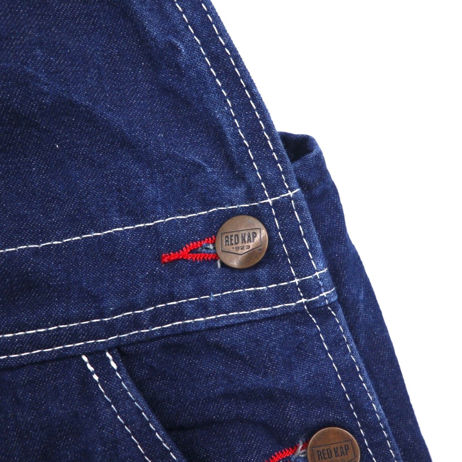 RED KAP Salopette in jeans taglia L blu indaco BD10DN Made in Mexico