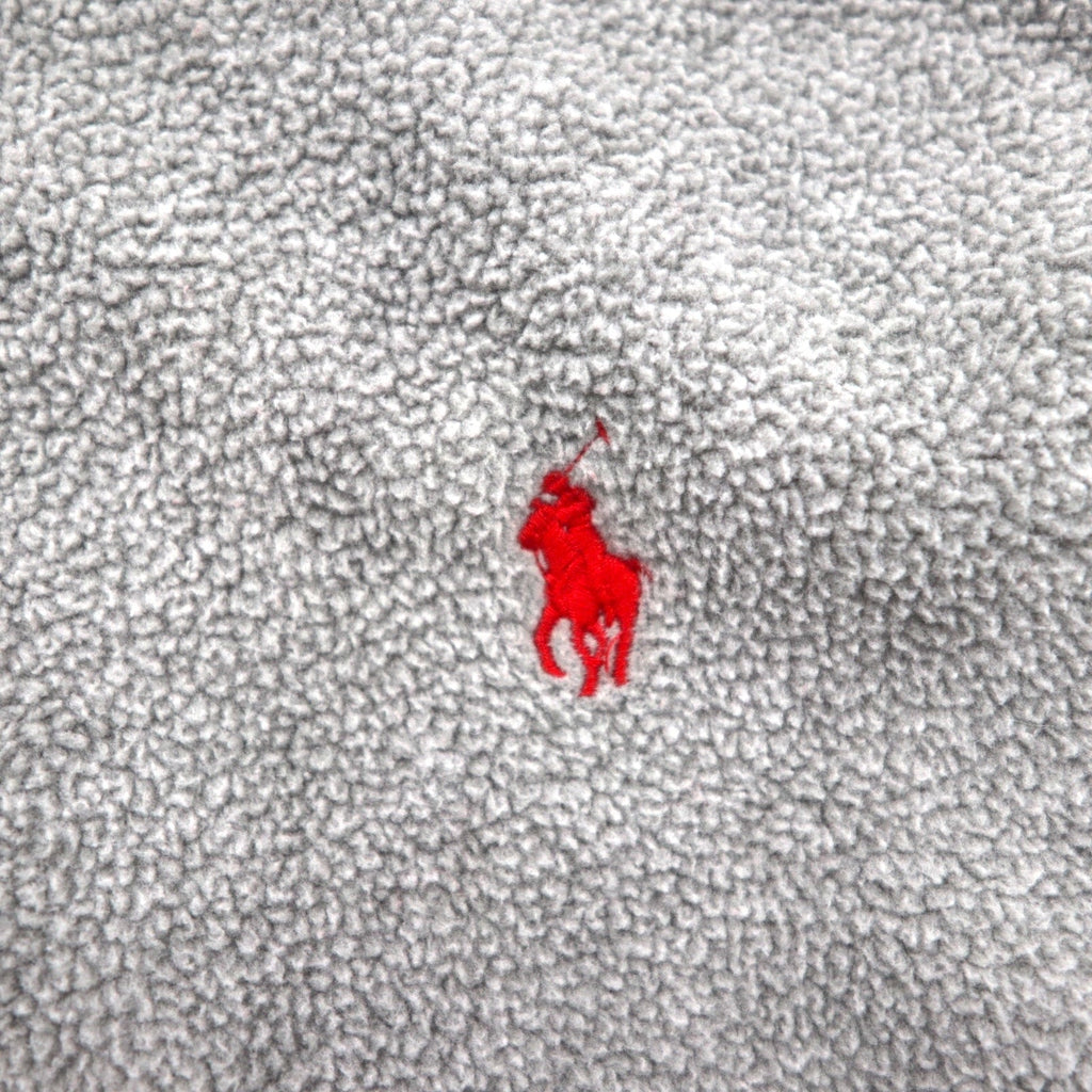 Polo Ralph Lauren ハーフジップ フリースジャケット M グレー 胸ポケット スモールポニー刺繡