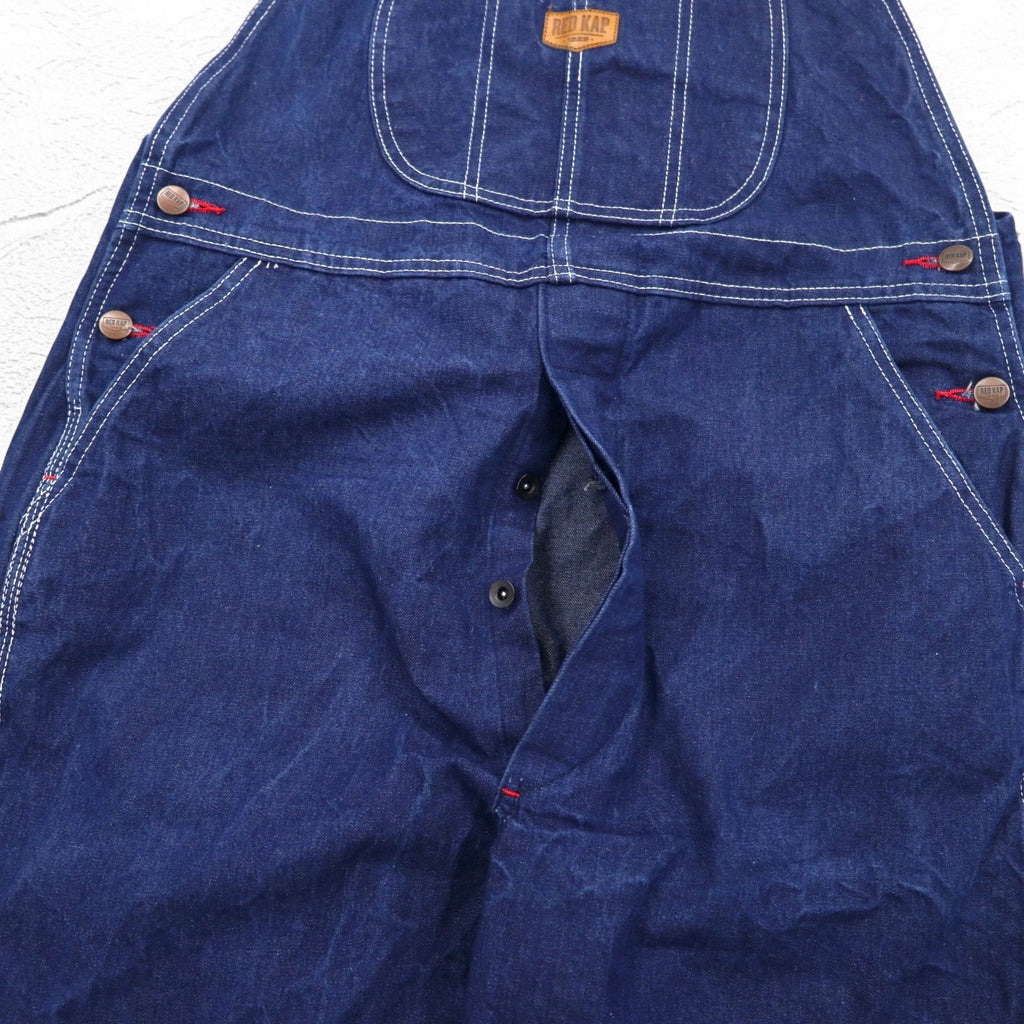 RED KAP Salopette in jeans taglia L blu indaco BD10DN Made in Mexico