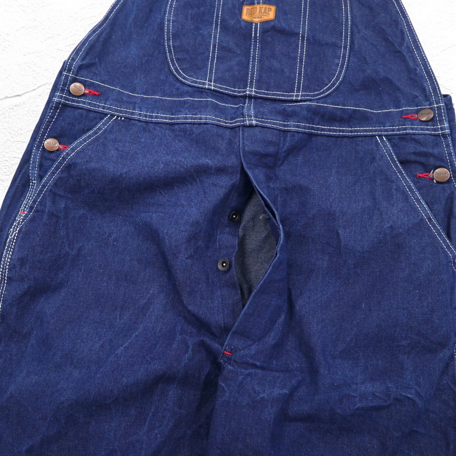 RED KAP Salopette in jeans taglia L blu indaco BD10DN Made in Mexico