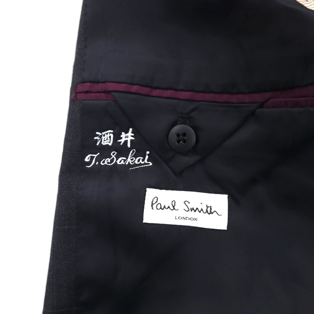 Paul Smith anni '90, abito 3 bottoni SUPER 100's, completo, XL, grigio a quadri, lana VITALE BARBERIS CANONICO, tessuto italiano, made in Japan