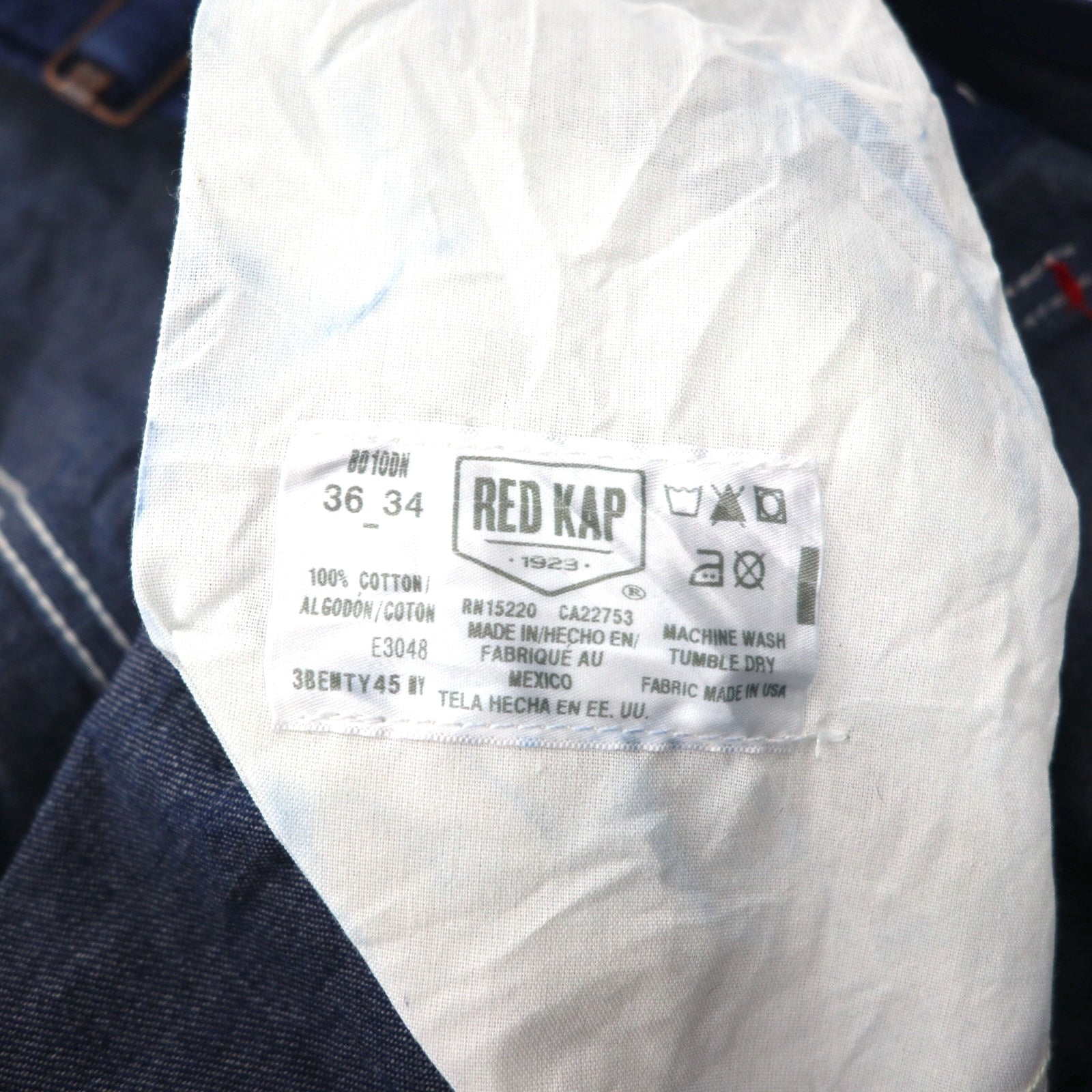 RED KAP Salopette in jeans taglia L blu indaco BD10DN Made in Mexico