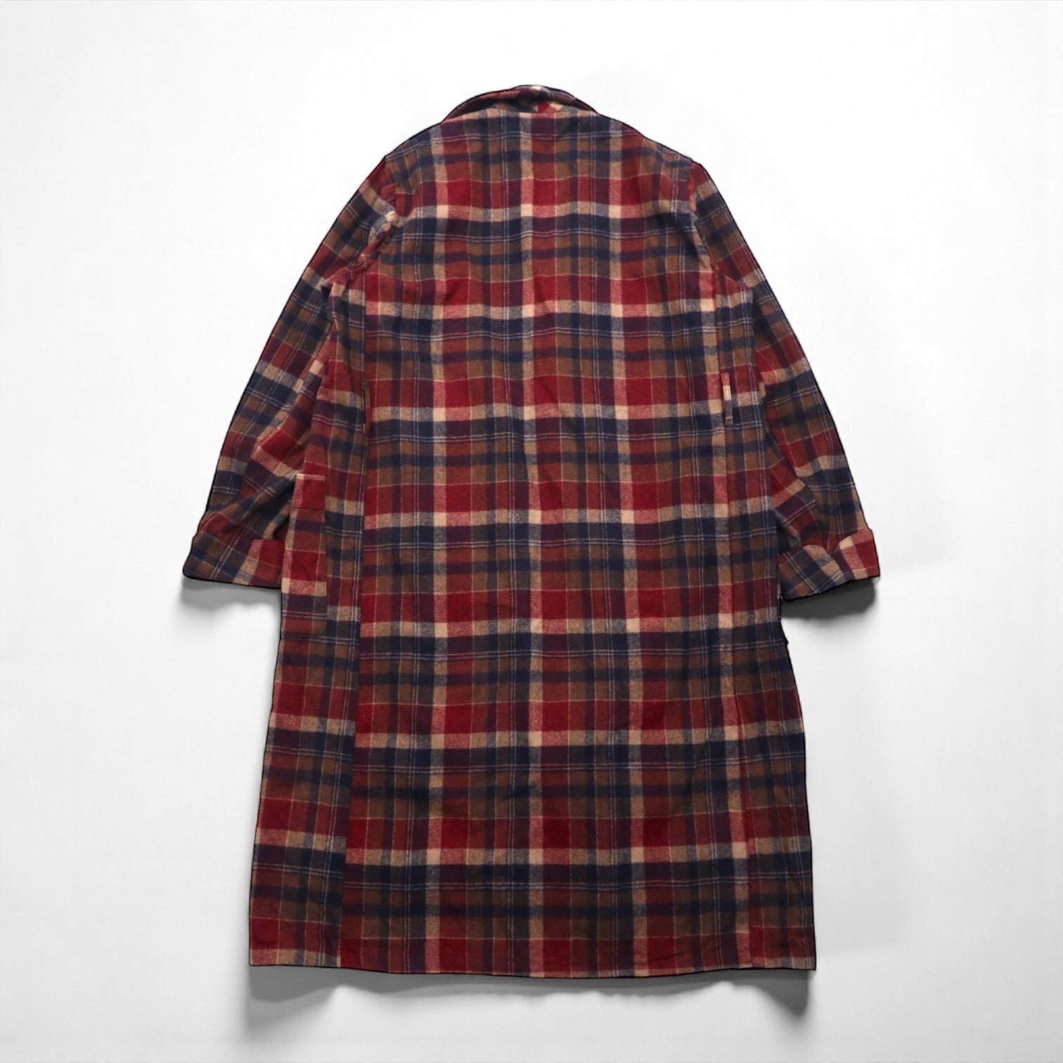PENDLETON 70年代 USA製 ヴィンテージ ガウンコート ショールカラー ローブ M レッド ピュアバージンウール タータンチェック