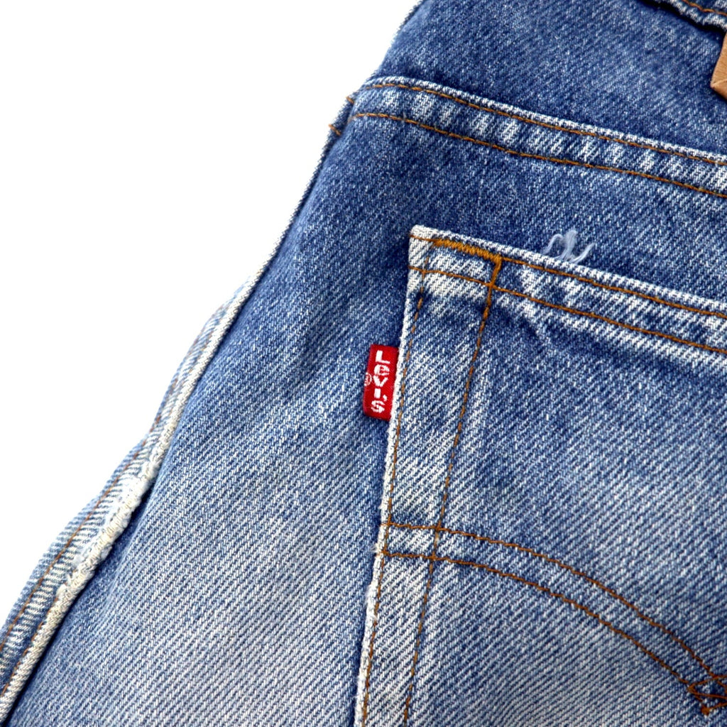 Levi's USA - Jeans anni '90 - Taglia 31 - Blu - Cotone - Bottone retro 525 - Chiusura con cerniera - Modello 505-0217