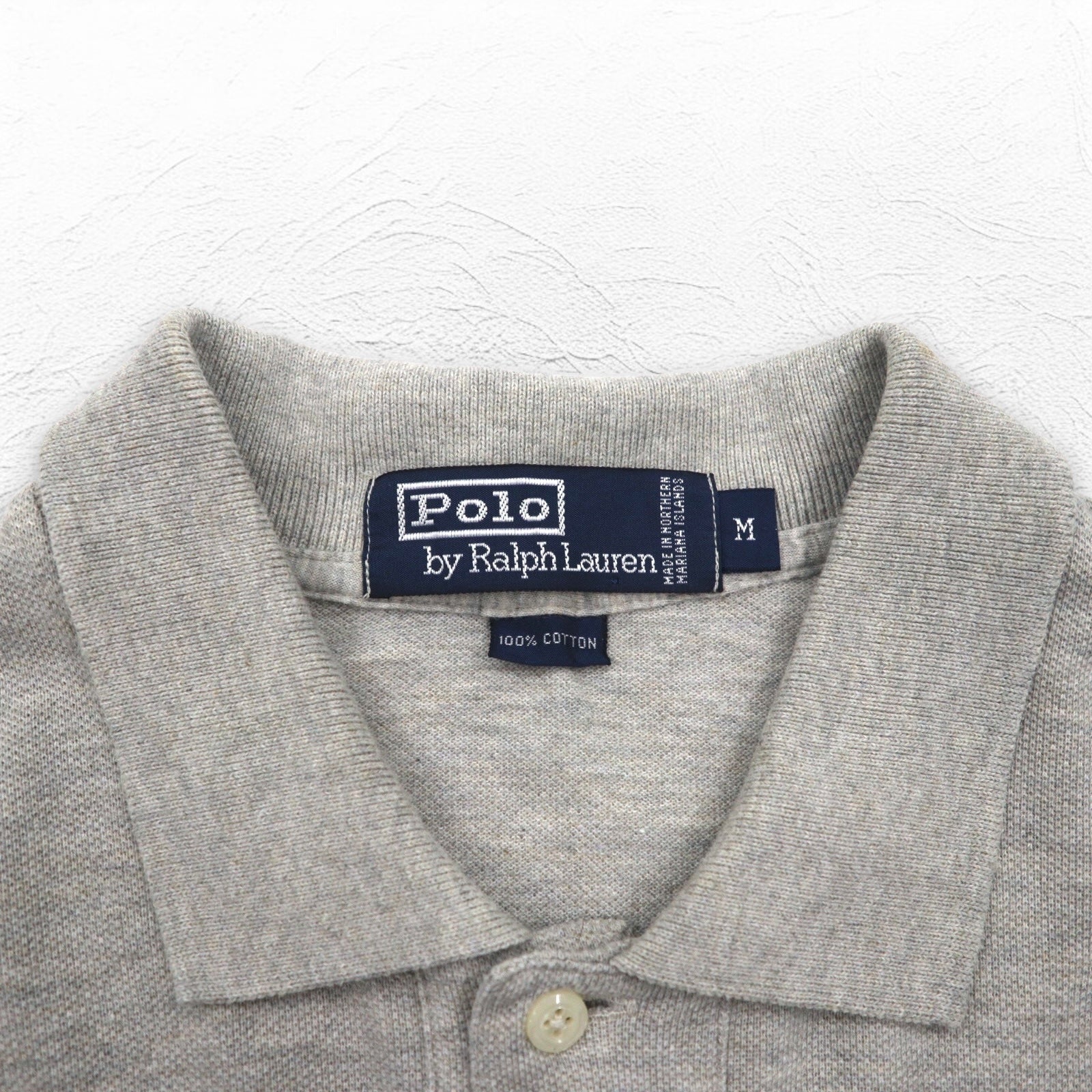Polo by Ralph Lauren Anni '90 Polo M Grigio Cotone Ricamo Piccolo Pony
