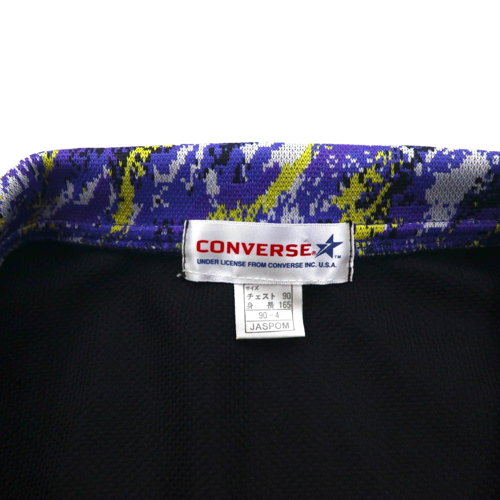 CONVERSE Anni '90 Giacca sportiva Tuta M Nero Poliestere Logo ricamato