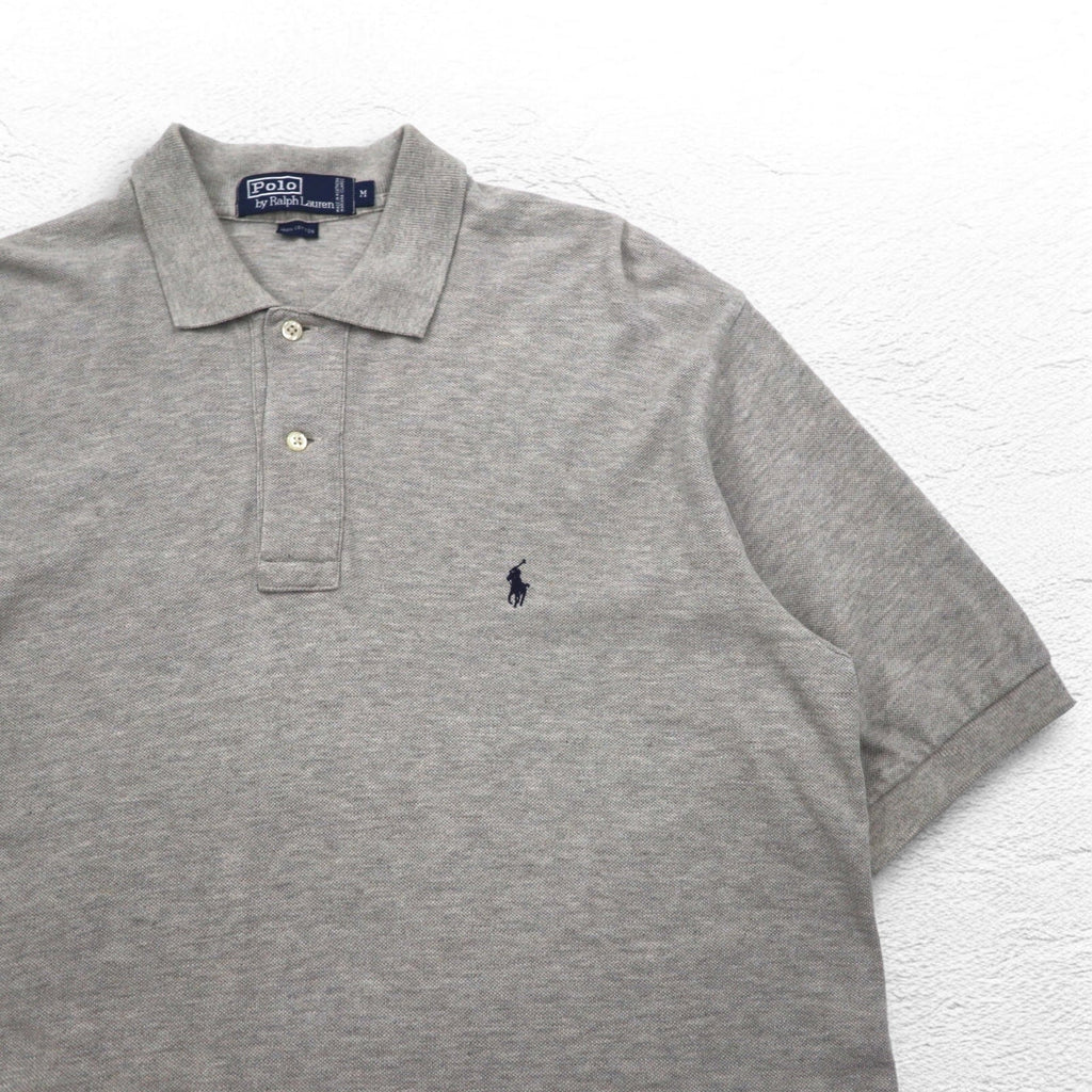 Polo by Ralph Lauren 90年代 ポロシャツ M グレー コットン スモールポニー刺繍