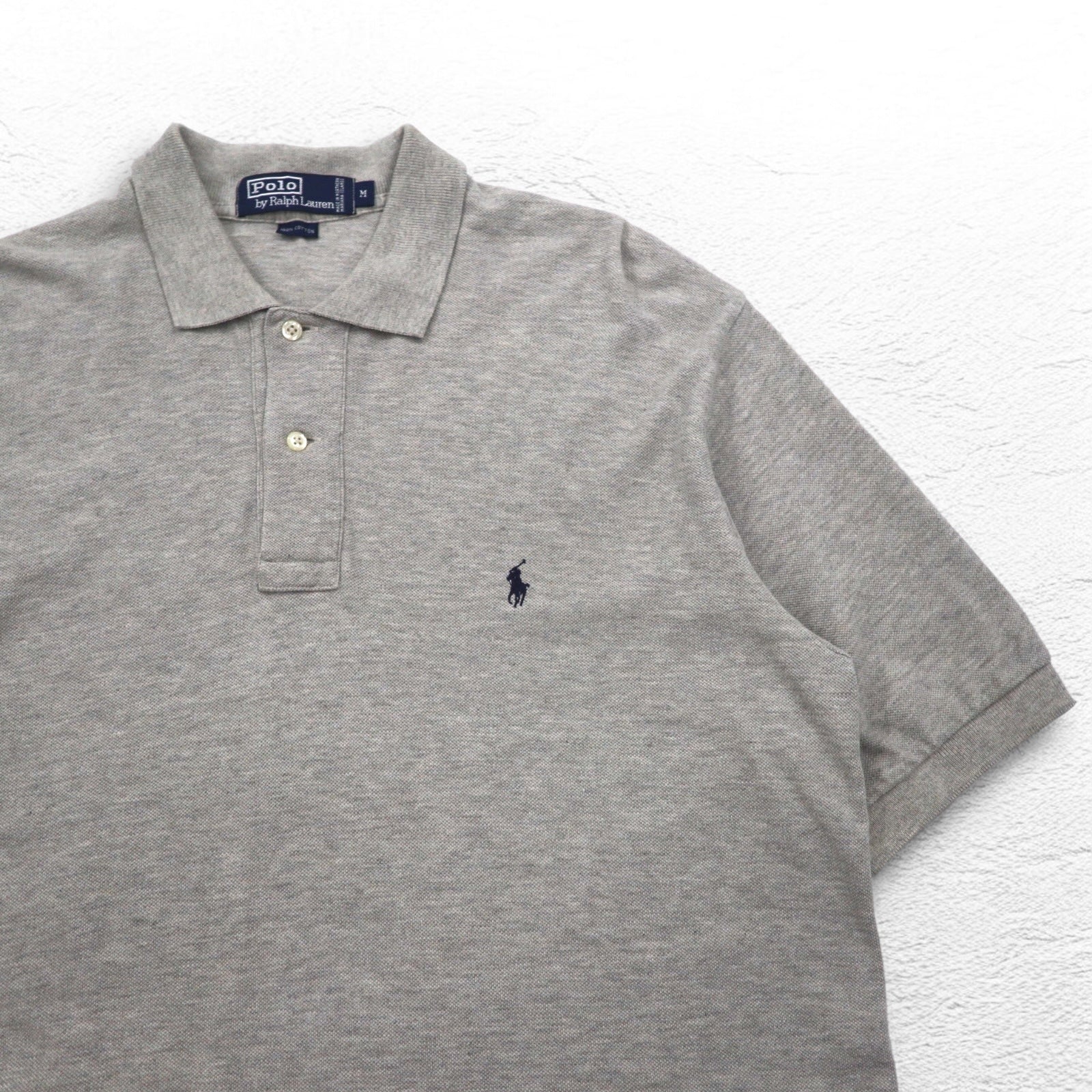 Polo by Ralph Lauren Anni '90 Polo M Grigio Cotone Ricamo Piccolo Pony