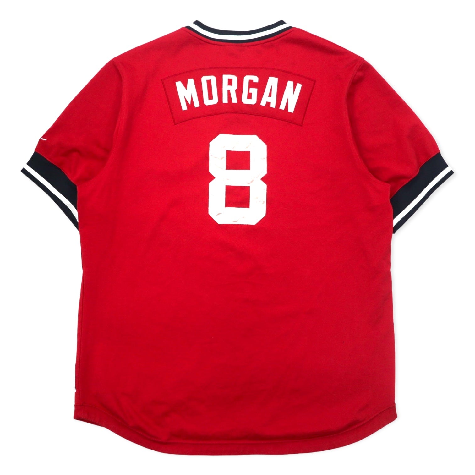 NIKE ゲームシャツ ベースボールシャツ XXL レッド コットン ポリエステル COOPERSTOWN COLLECTION ナンバリング MLB CINCINNATI REDS ビッグサイズ