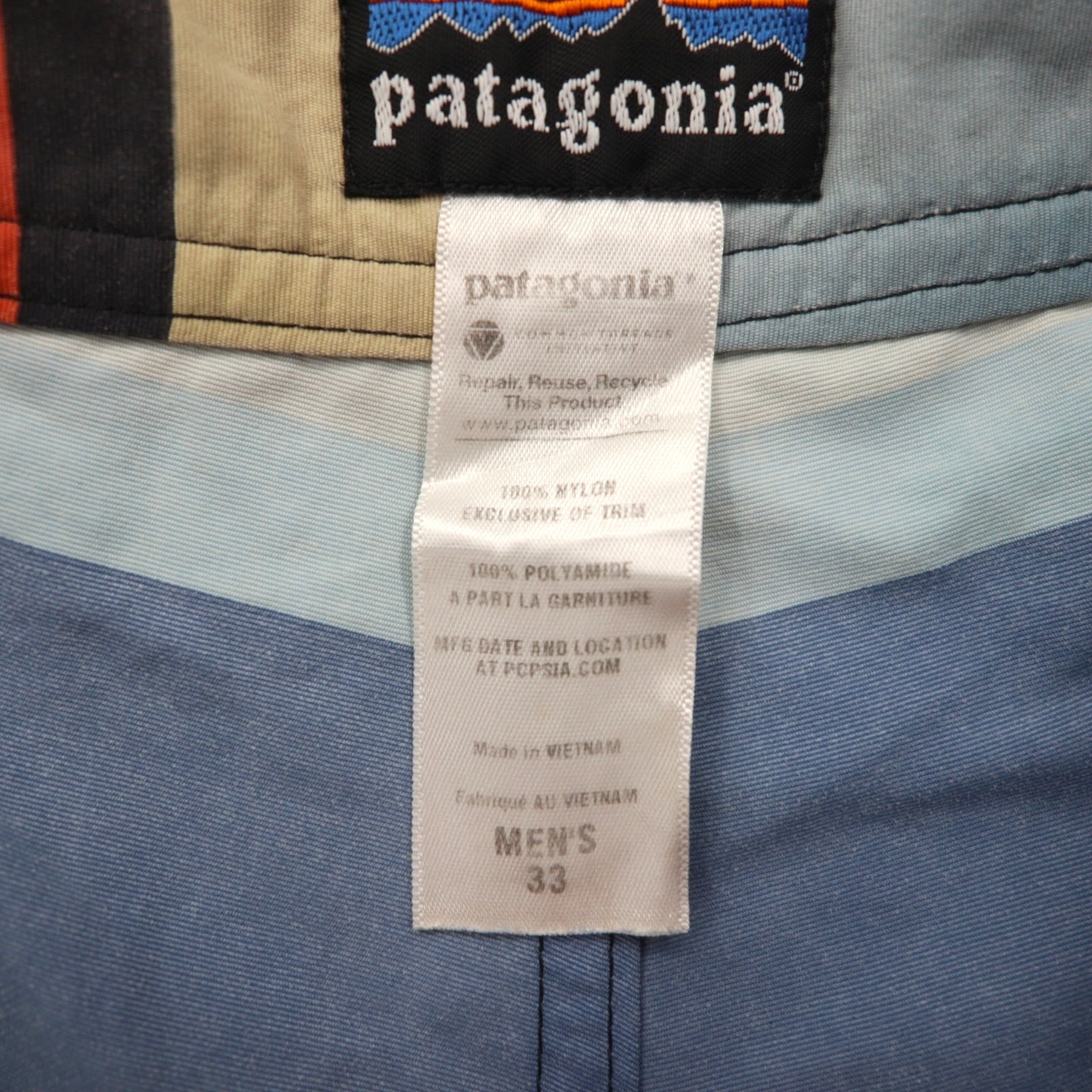 patagonia Wavefarer Board Shorts pantaloncini WAVEFARER BOARD SHORTS pantaloncini corti M multicolore a righe nylon 86556