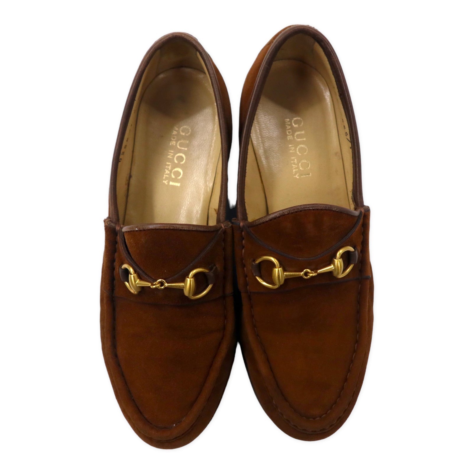 GUCCI Mocassini Horsebit 23.5cm Marrone Pelle Scamosciata 100 0255 / 1