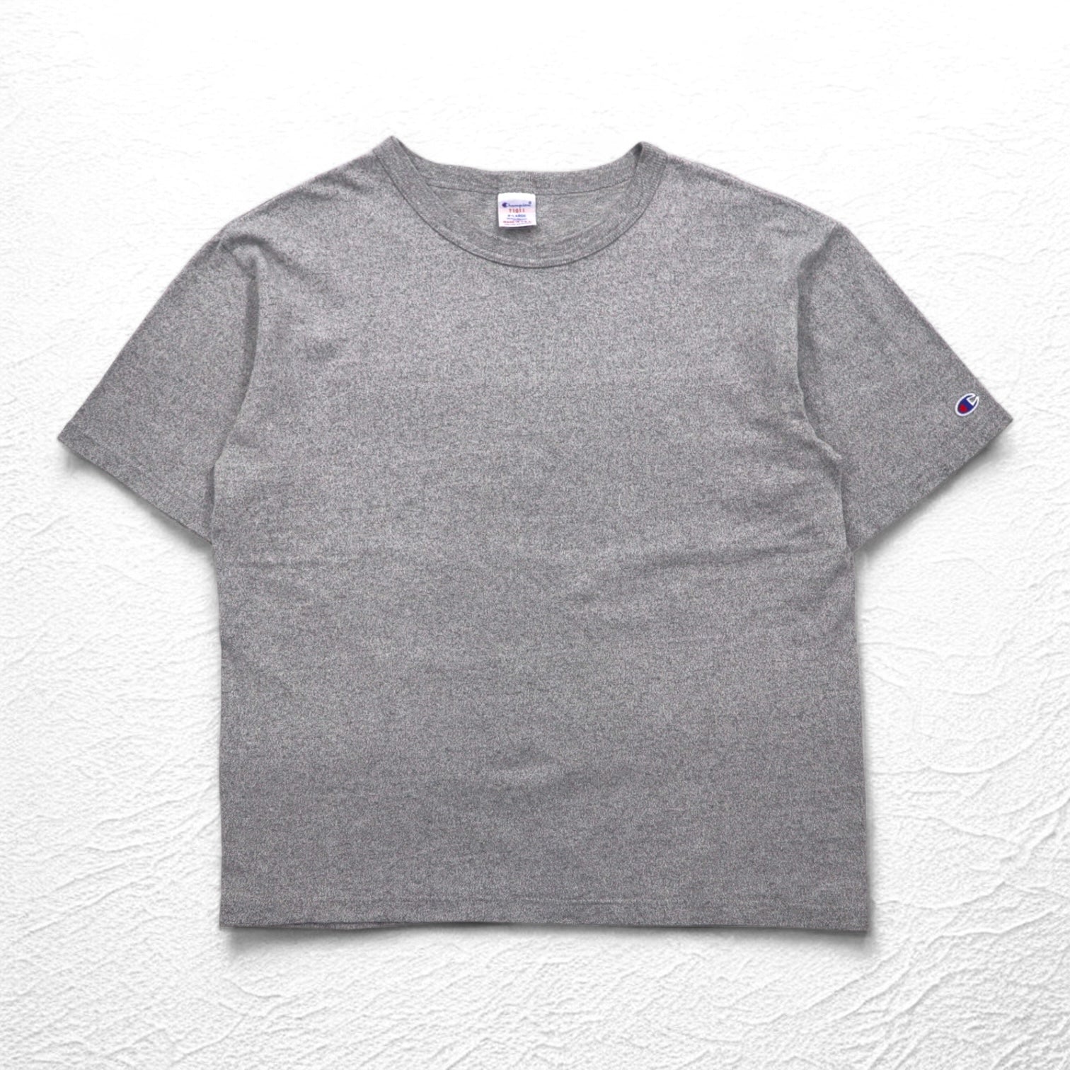 T-shirt Champion USA in jersey pesante XL grigio T1011 con etichetta ricamata