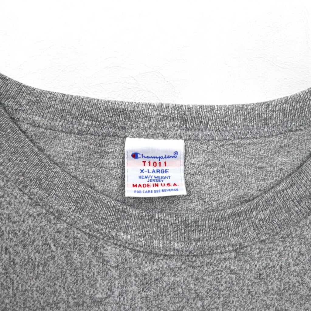 T-shirt Champion USA in jersey pesante XL grigio T1011 con etichetta ricamata