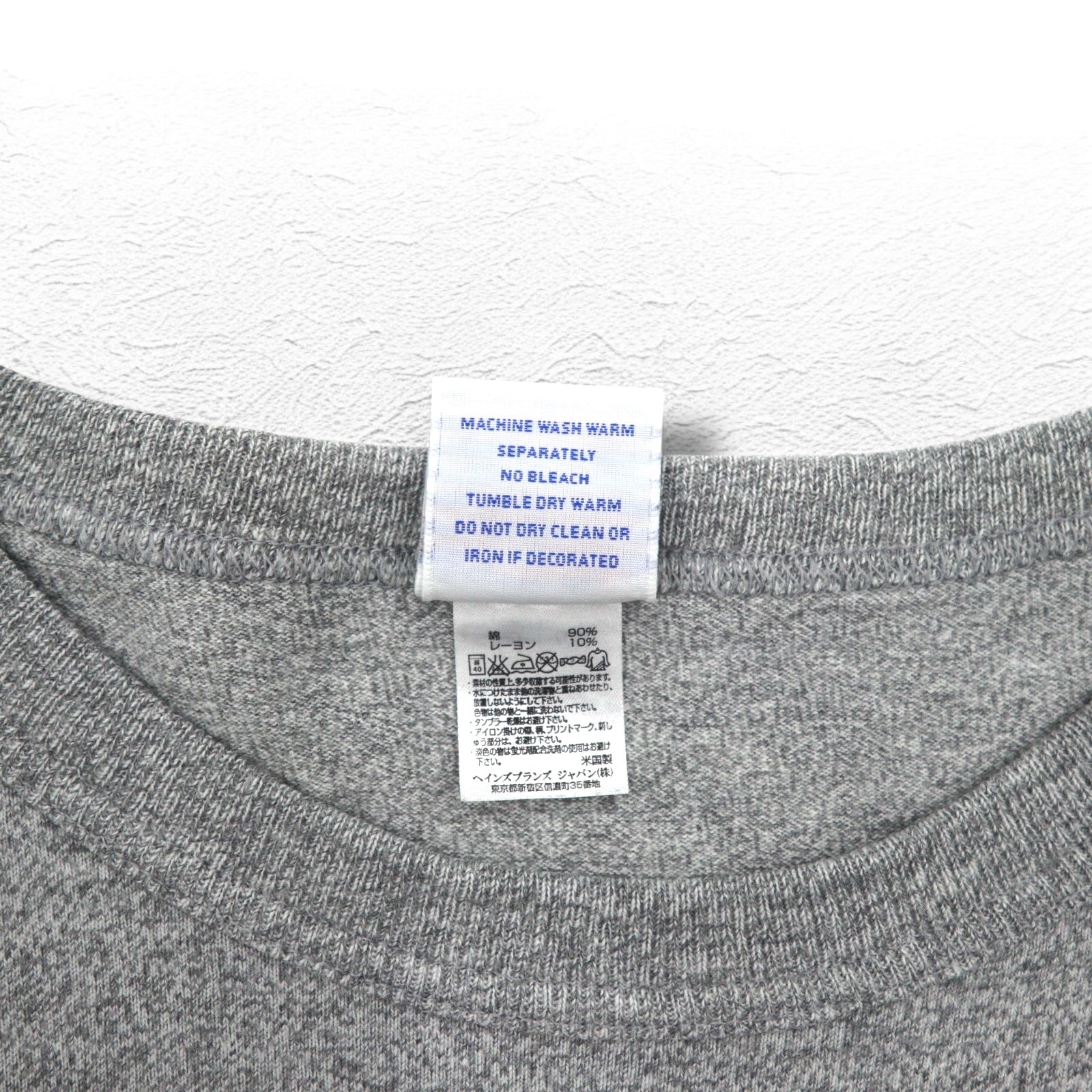 T-shirt Champion USA in jersey pesante XL grigio T1011 con etichetta ricamata